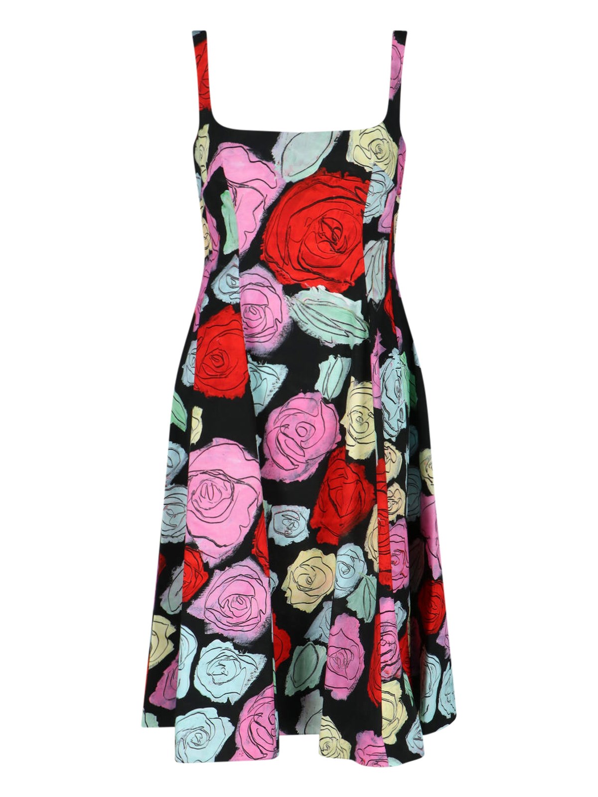 Shop Marni Flared Midi Dress In Black