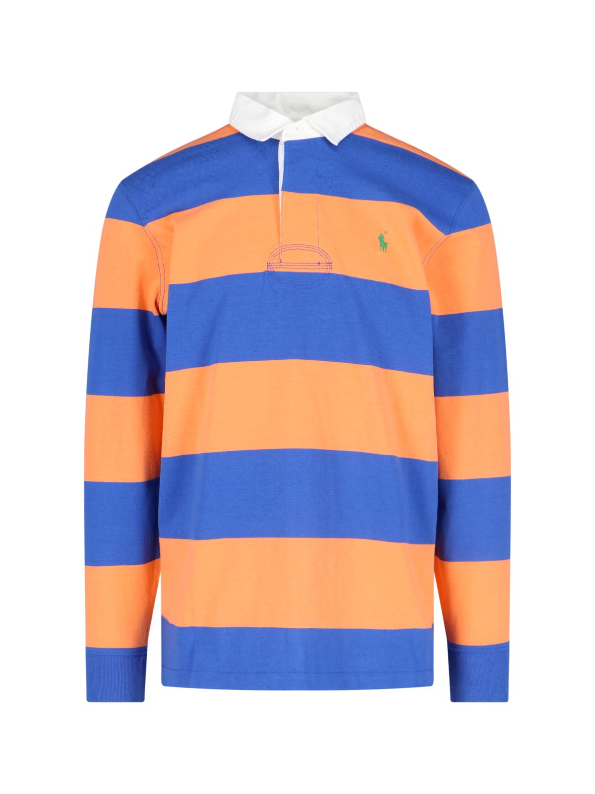 Polo Ralph Lauren Cotton Striped Rugby Shirt In Orange