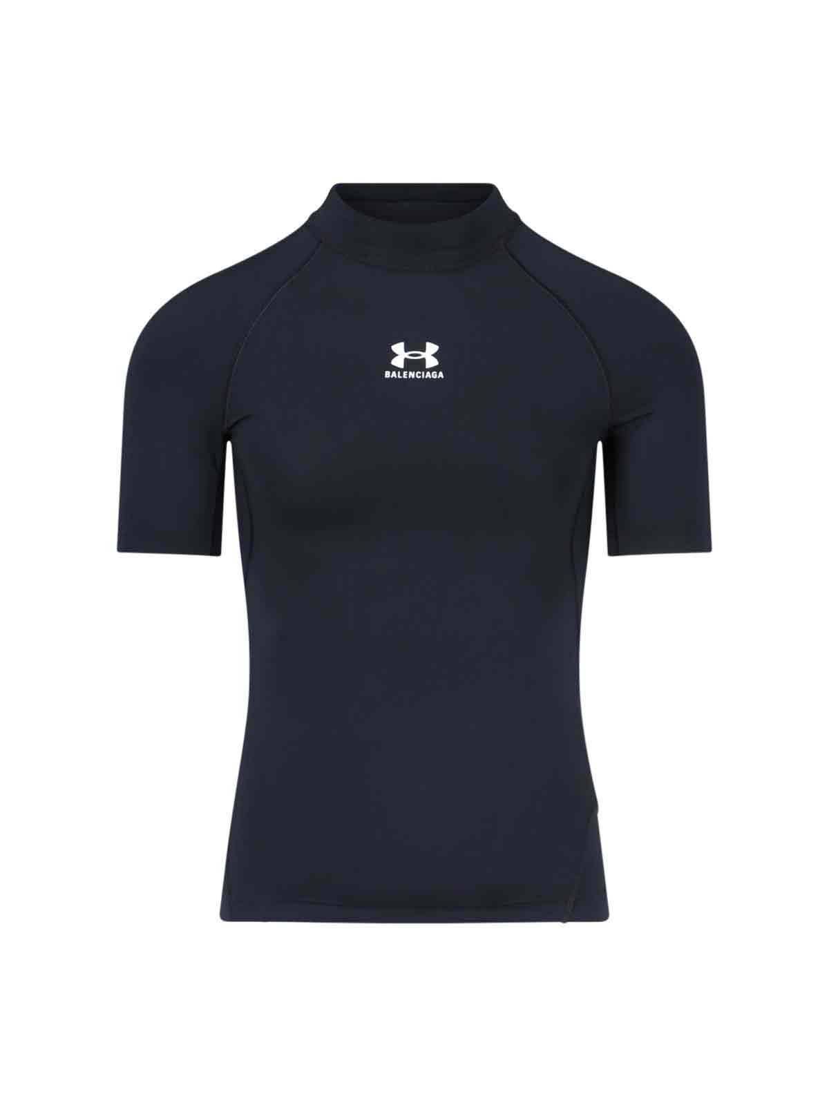 Balenciaga X Under Armour Mock-neck T-shirt In Black | ModeSens