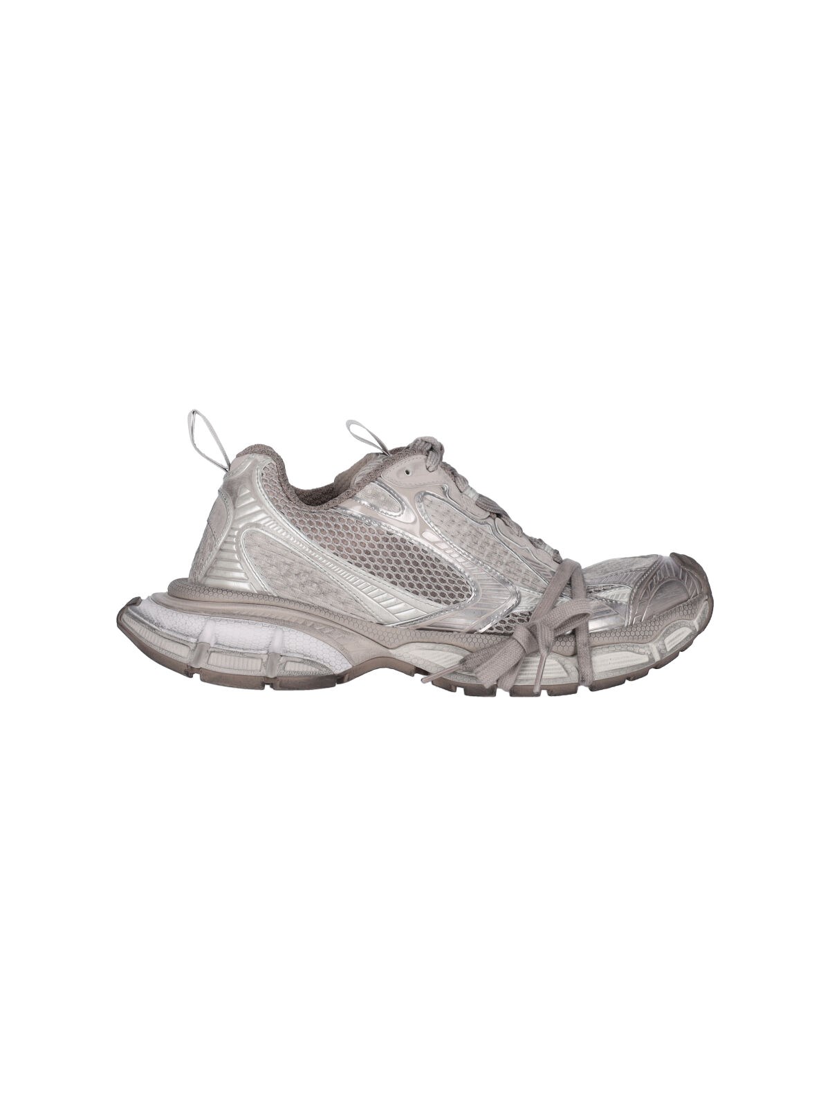 Balenciaga Mesh Panel Low Top Sneakers In Taupe