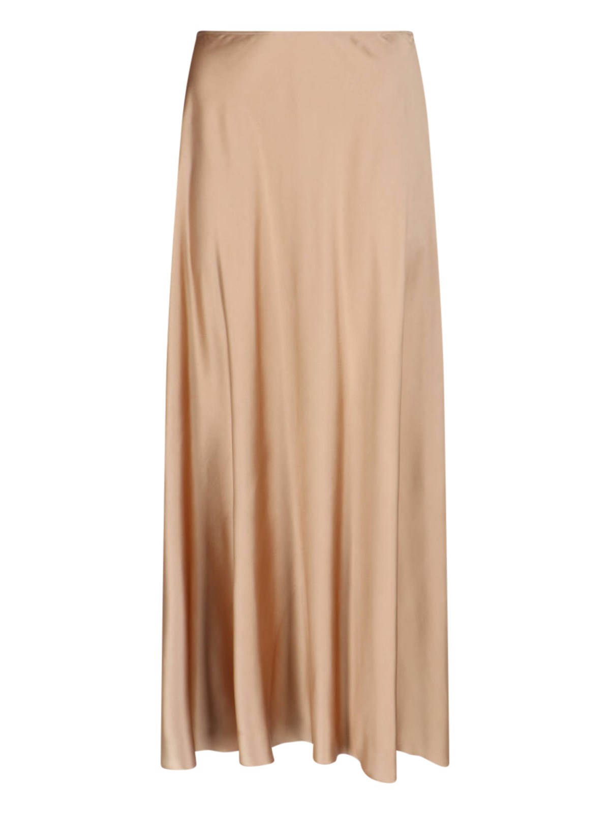 Ermanno Scervino Silk Midi Skirt In Brown