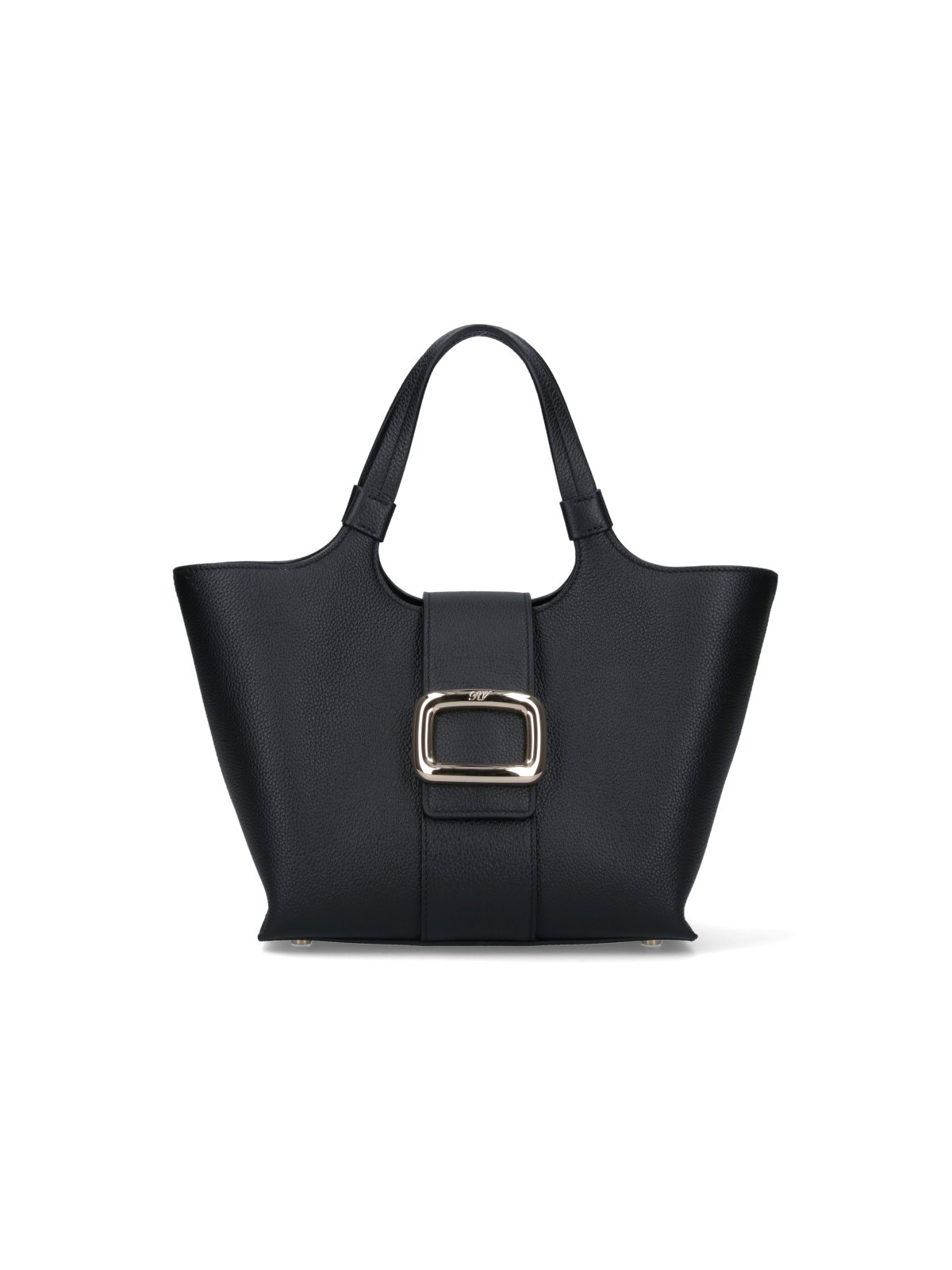 Roger Vivier 'viv' Choc' Mini Tote Bag In Black