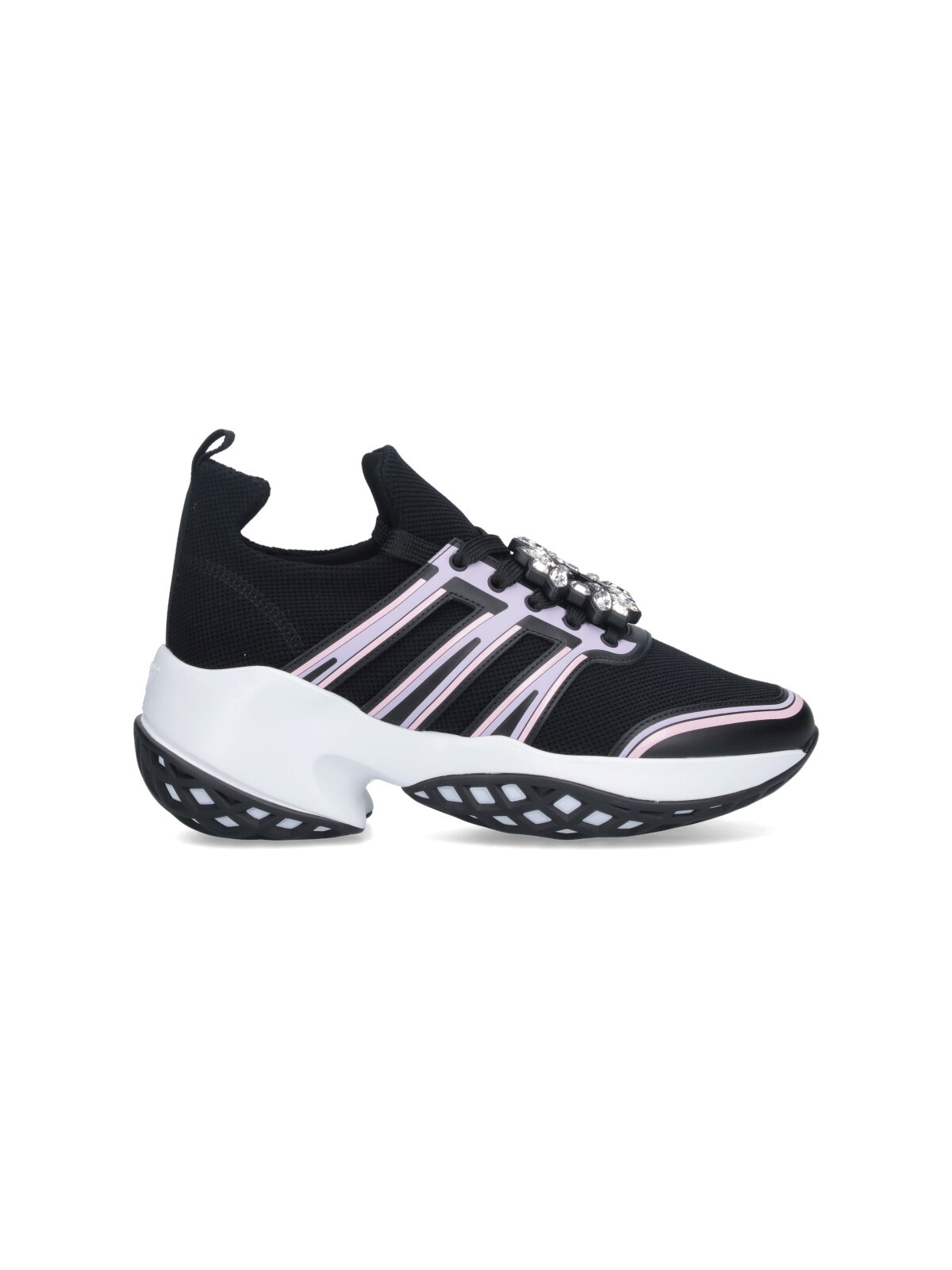 Roger Vivier Viv Run Mesh Sneakers In Black