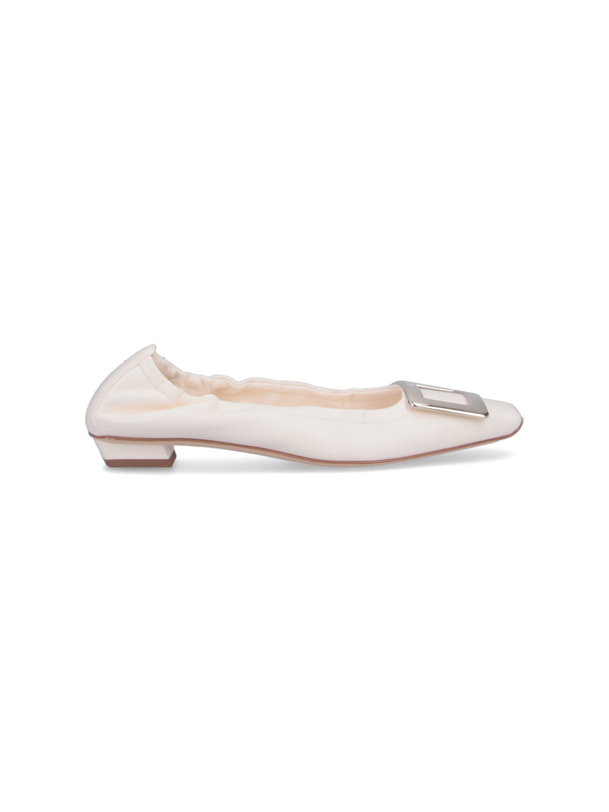 Roger Vivier Belle Vivier Ballet Flats In White