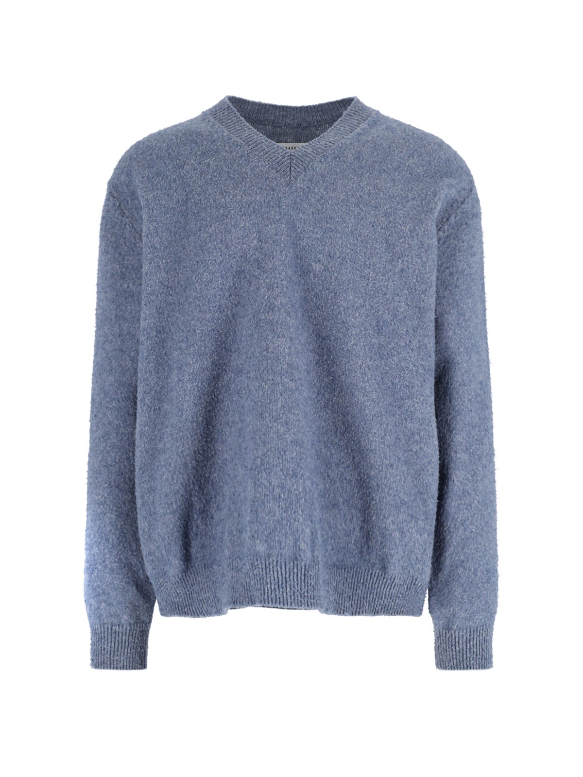 Maison Margiela Pile Knit Sweater Man Blue Jeans