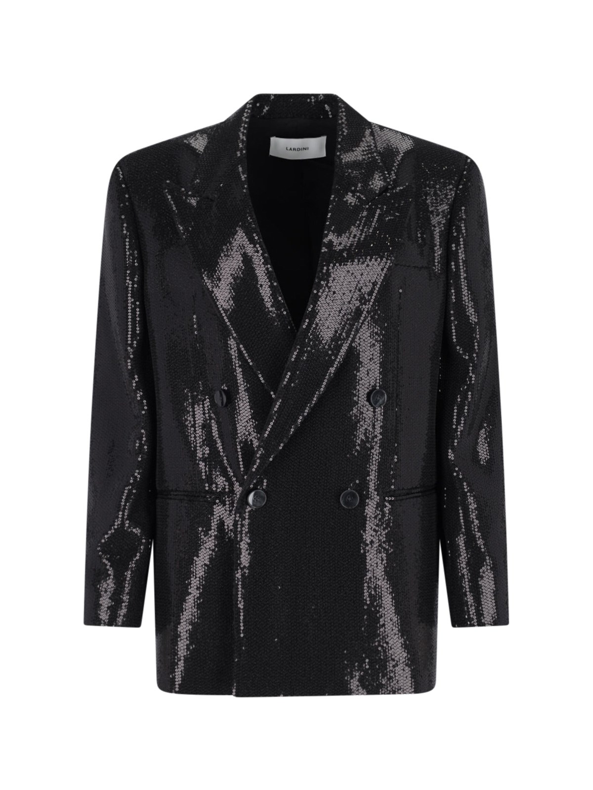 Lardini Double-breasted Sequin Blazer In Black