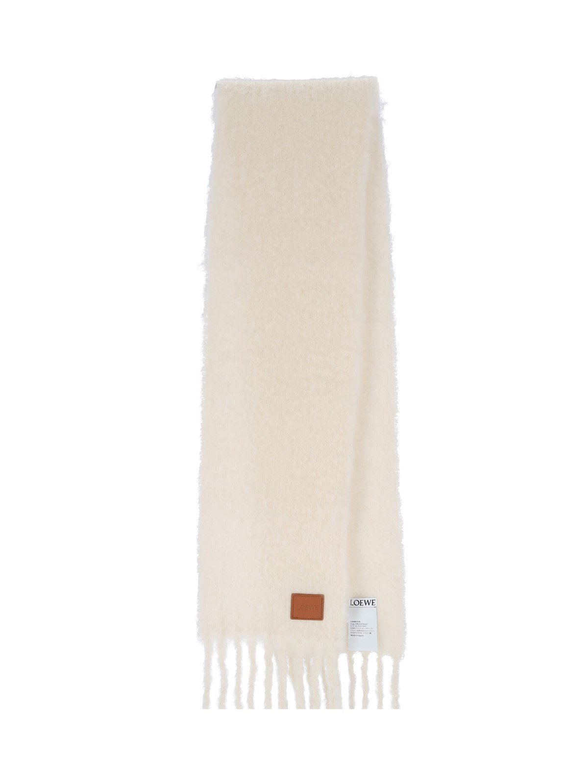 Loewe White Wool And Mohair Scarf Women In White