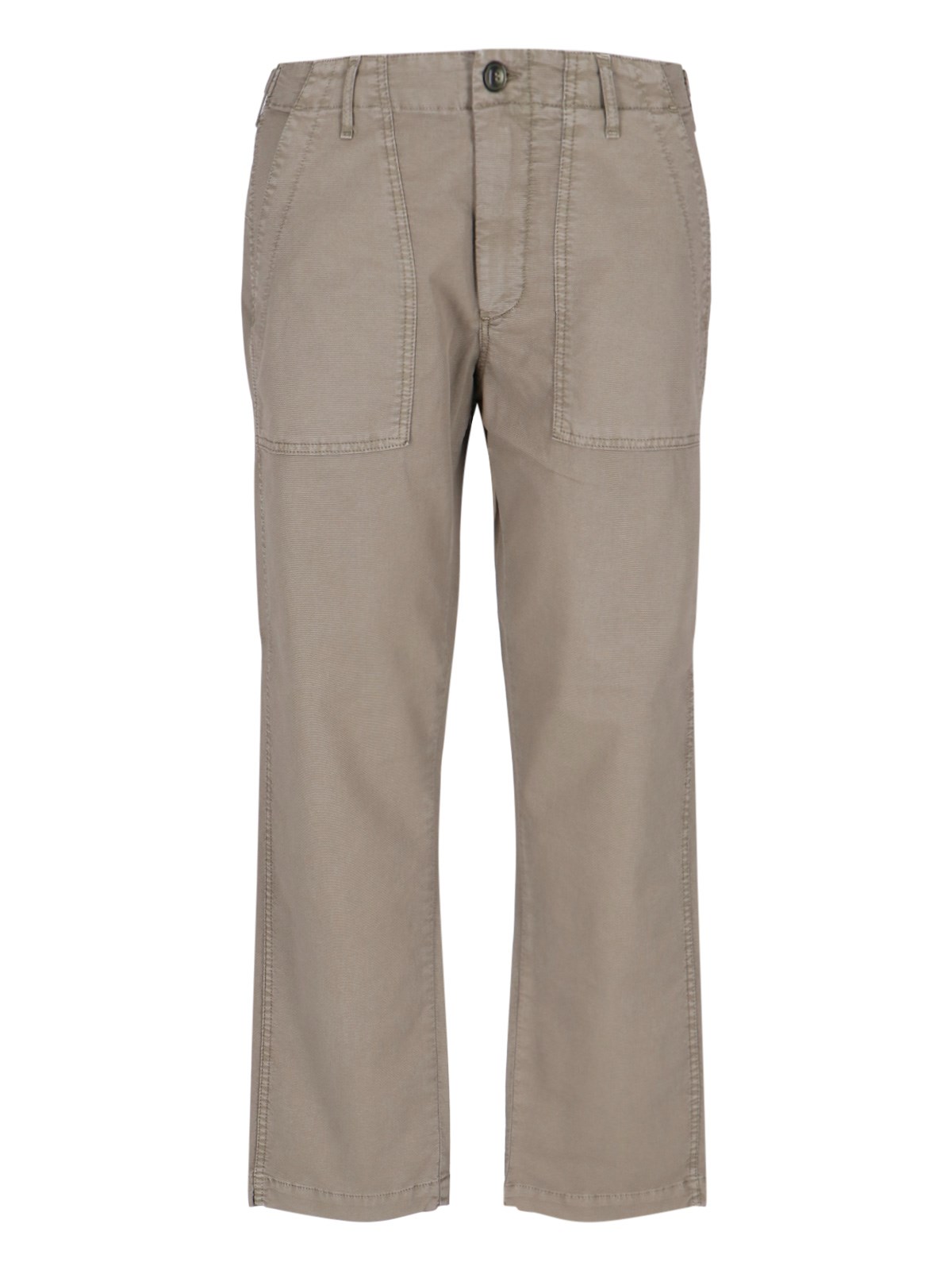 Cruna Beige Straight-leg Trousers With Button Closure In Beige