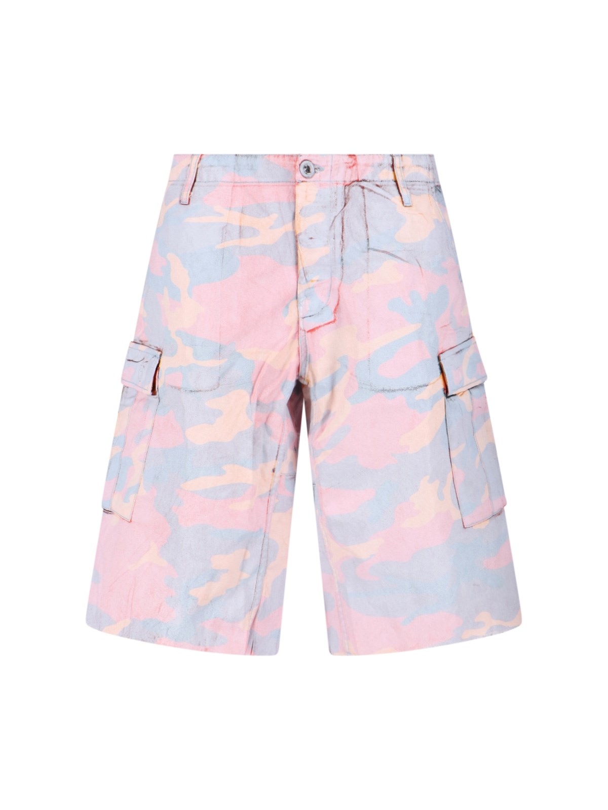 Gallery Dept. Straight-leg Camouflage-print Cotton-twill Cargo Shorts In Pink