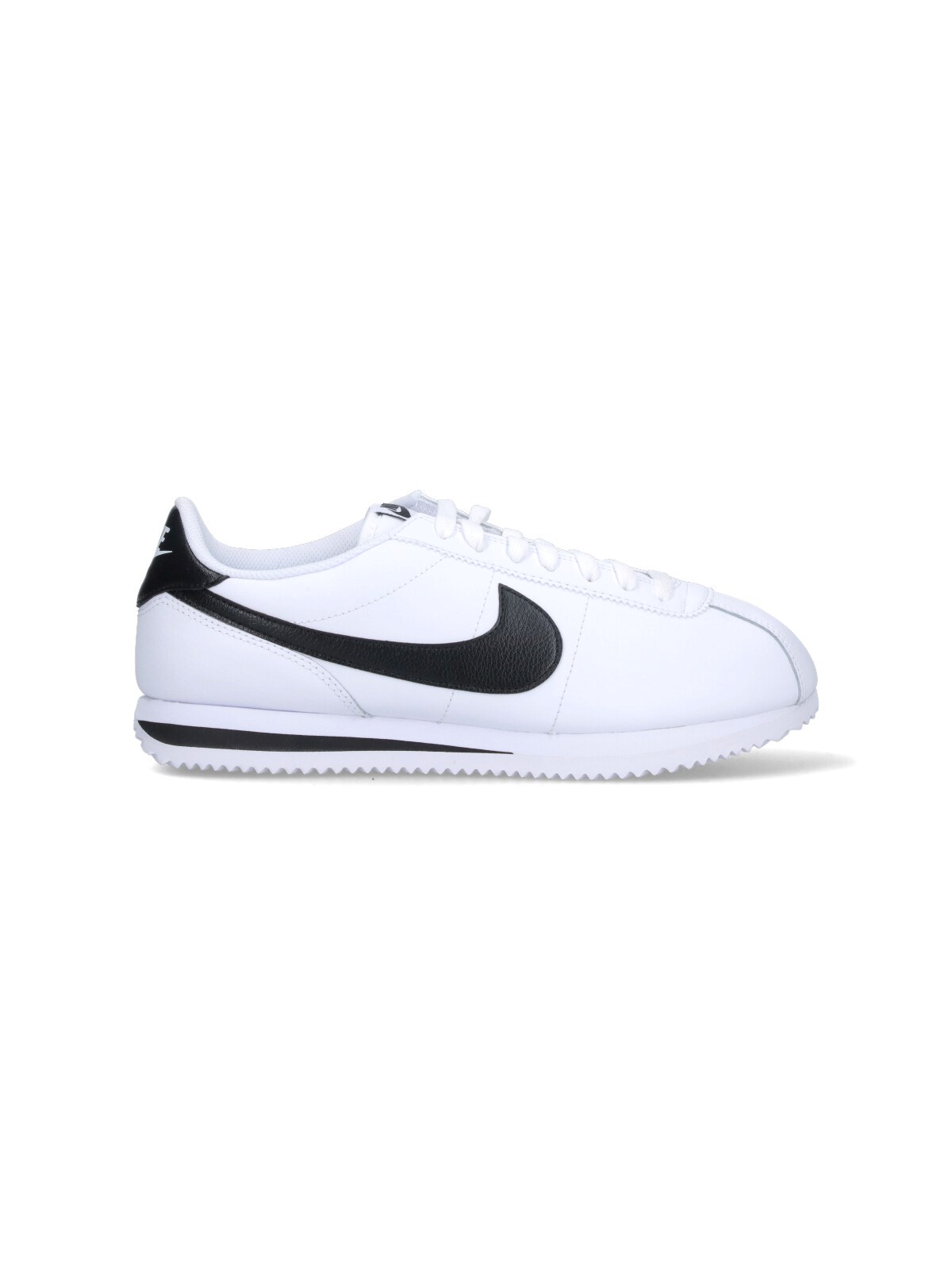 Nike Cortez Leather Sneakers In White And Black In White