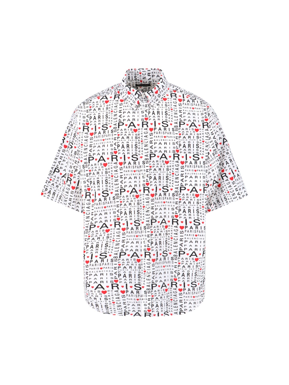 Balenciaga Printed Short Sleeve Shirt With Button-down Collar