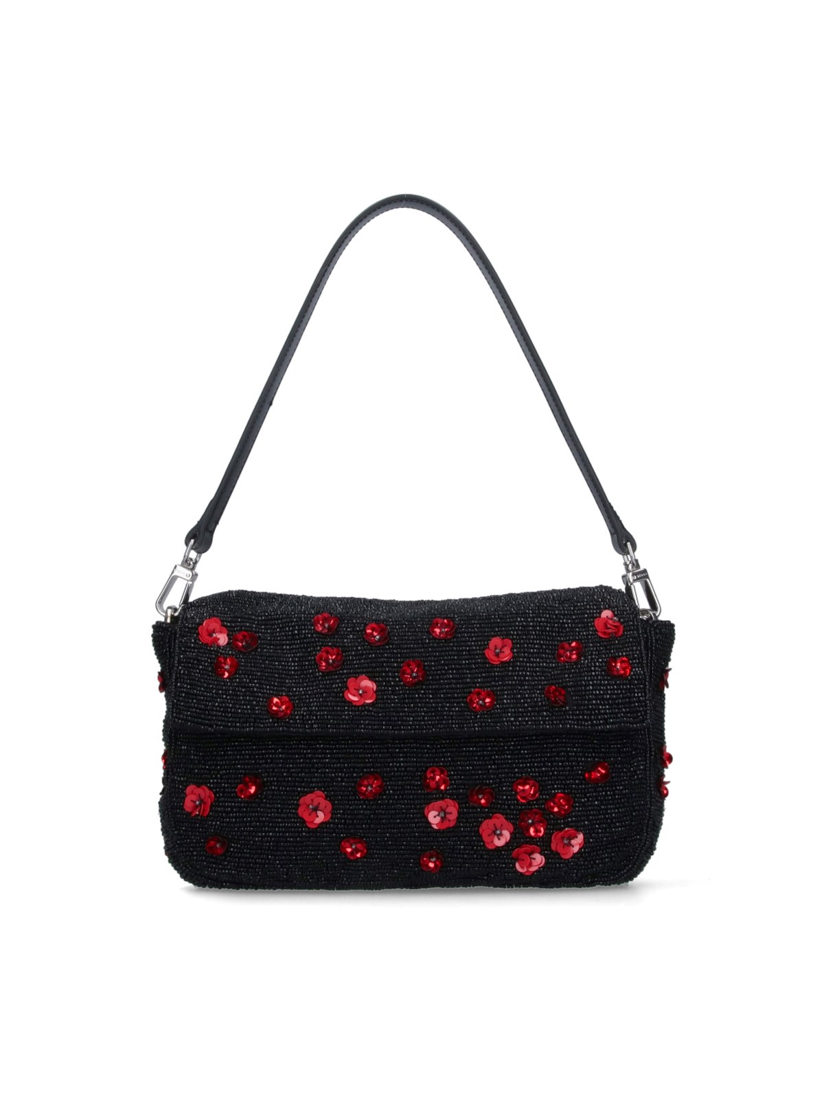 Shop Staud 'timmy Poppy' Rhinestone Shoulder Bag In Black