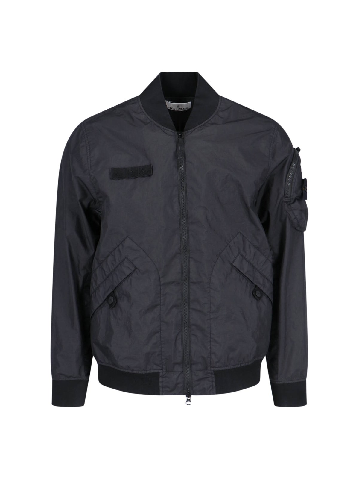 Stone Island Mens Logo Zip Jacket - Small - Black