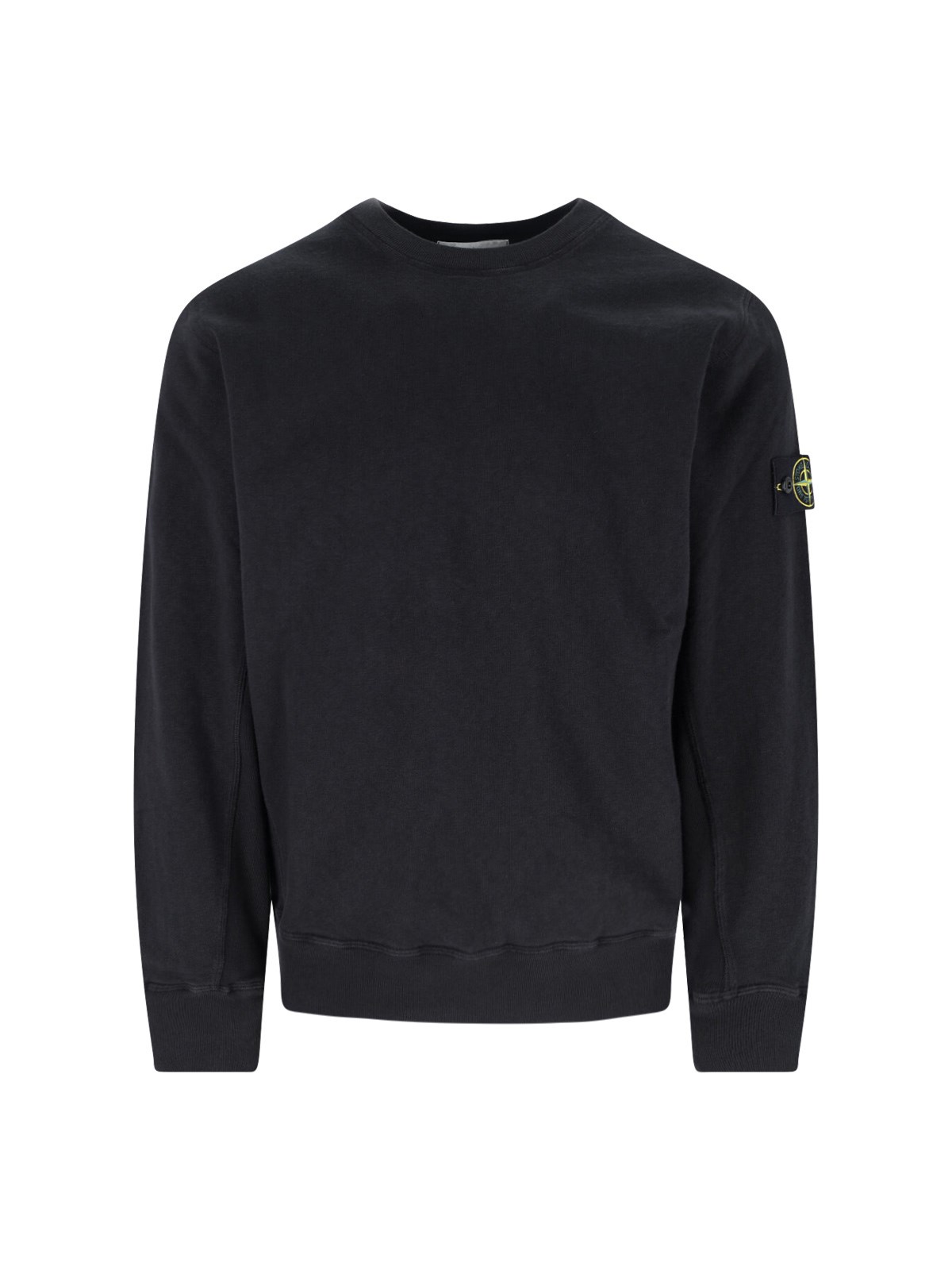 Stone Island Ribbed Crewneck Sweater With Long Sleeves In Black