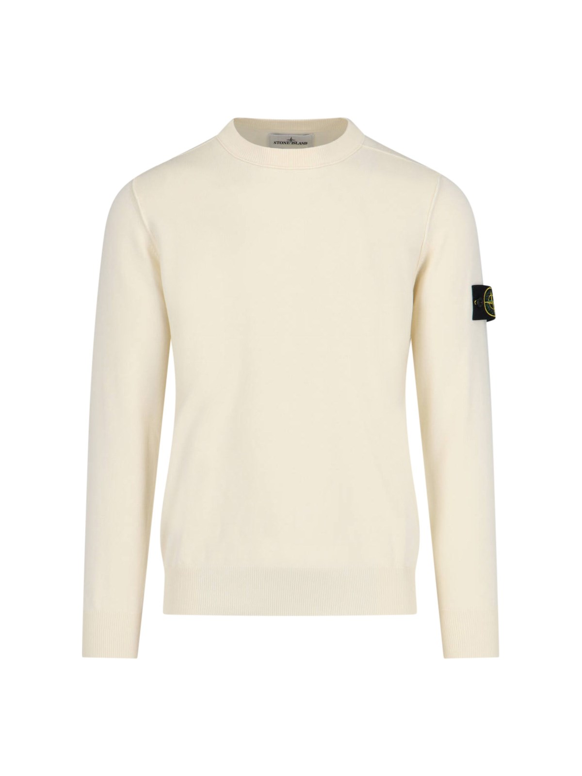 Stone Island Cotton Blend Sweater In White
