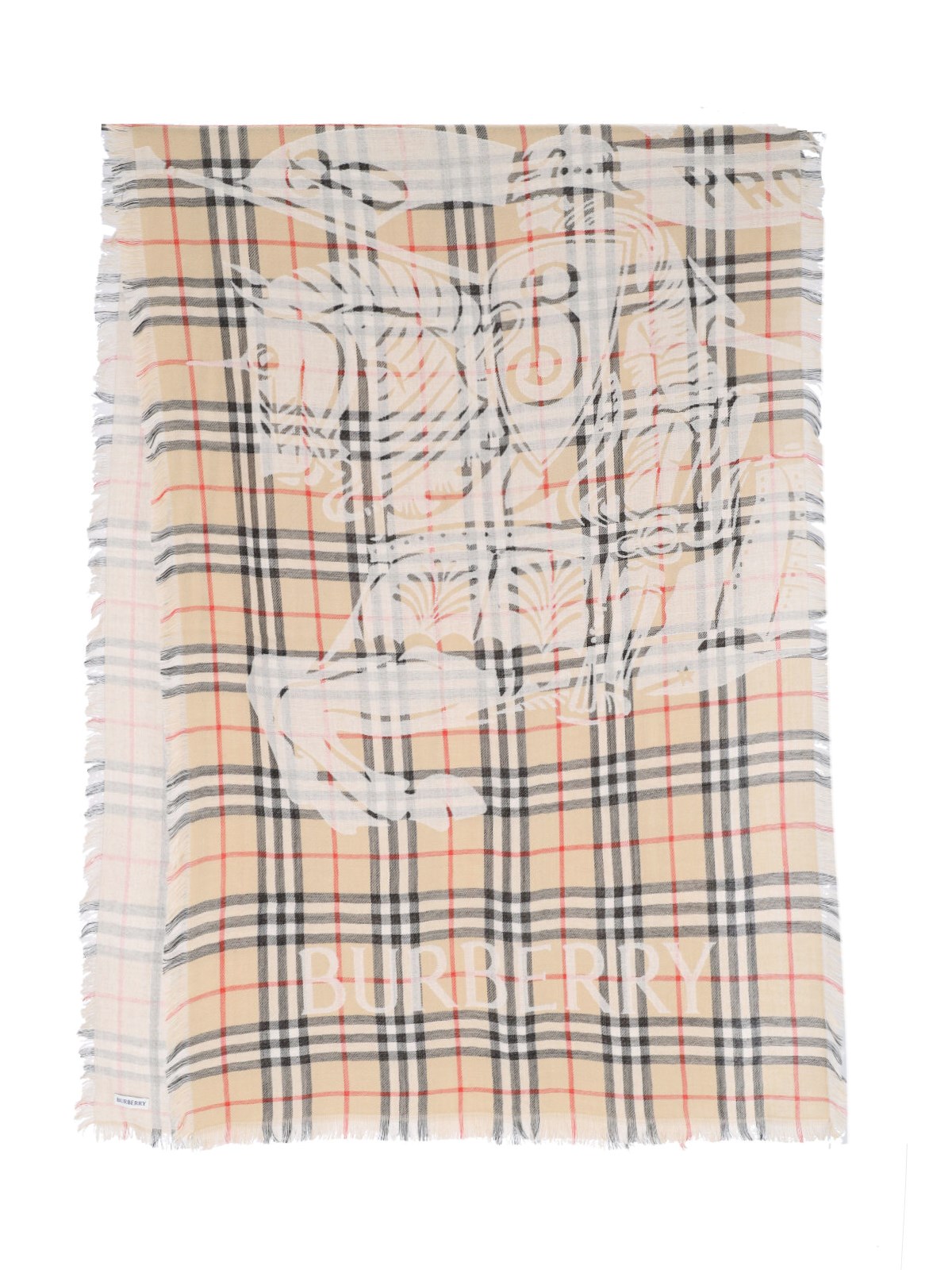 Burberry 'ekd' Scarf In Beige