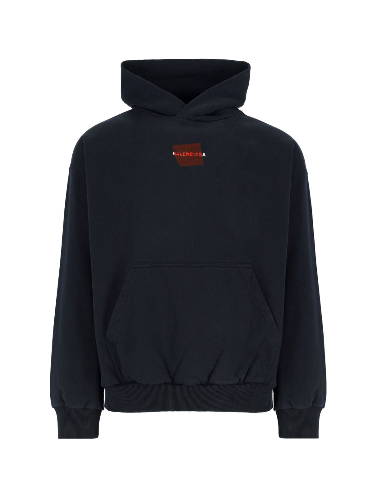 Balenciaga Hooded Sweatshirt Kangaroo Pocket In Blue