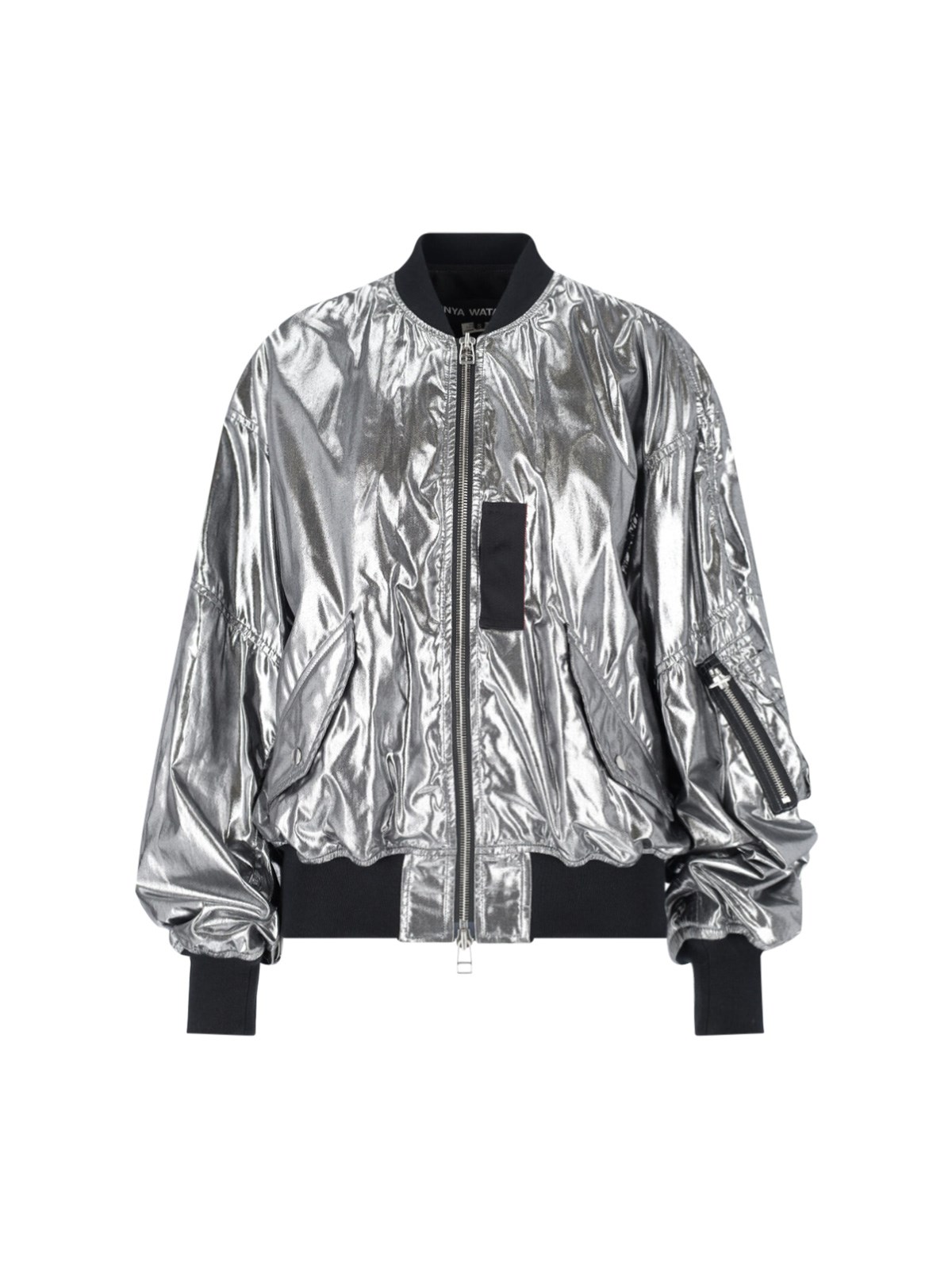 Junya Watanabe Casual Jacket With Elasticated Hem And Metallic Finish In Silver