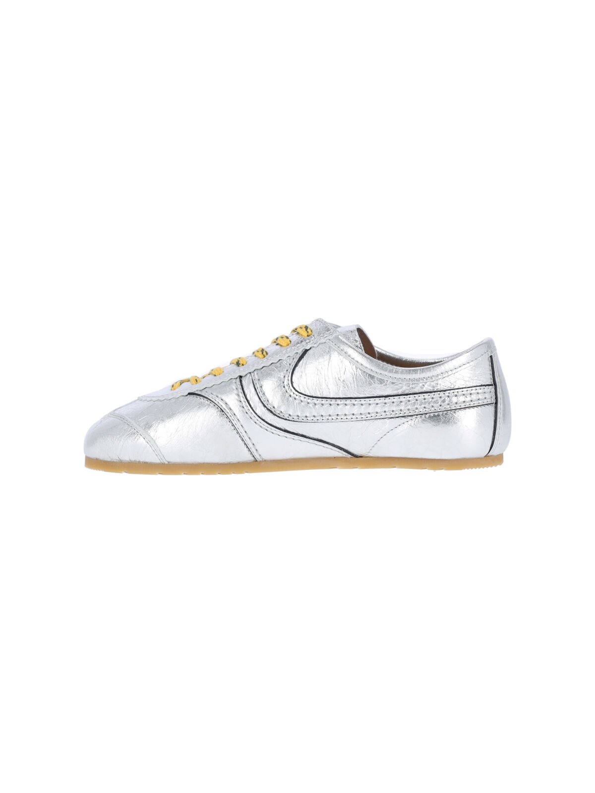 Dries van noten Metallic leather sneakers available on SUGAR