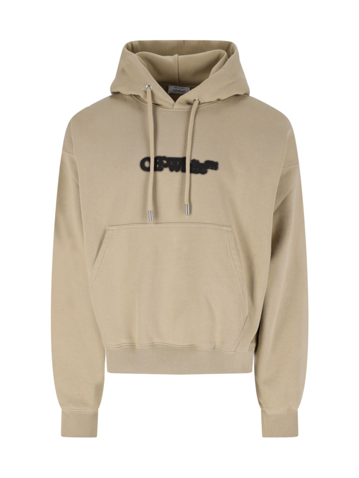 Off-white Graphic Print Hooded Sweatshirt In Beige