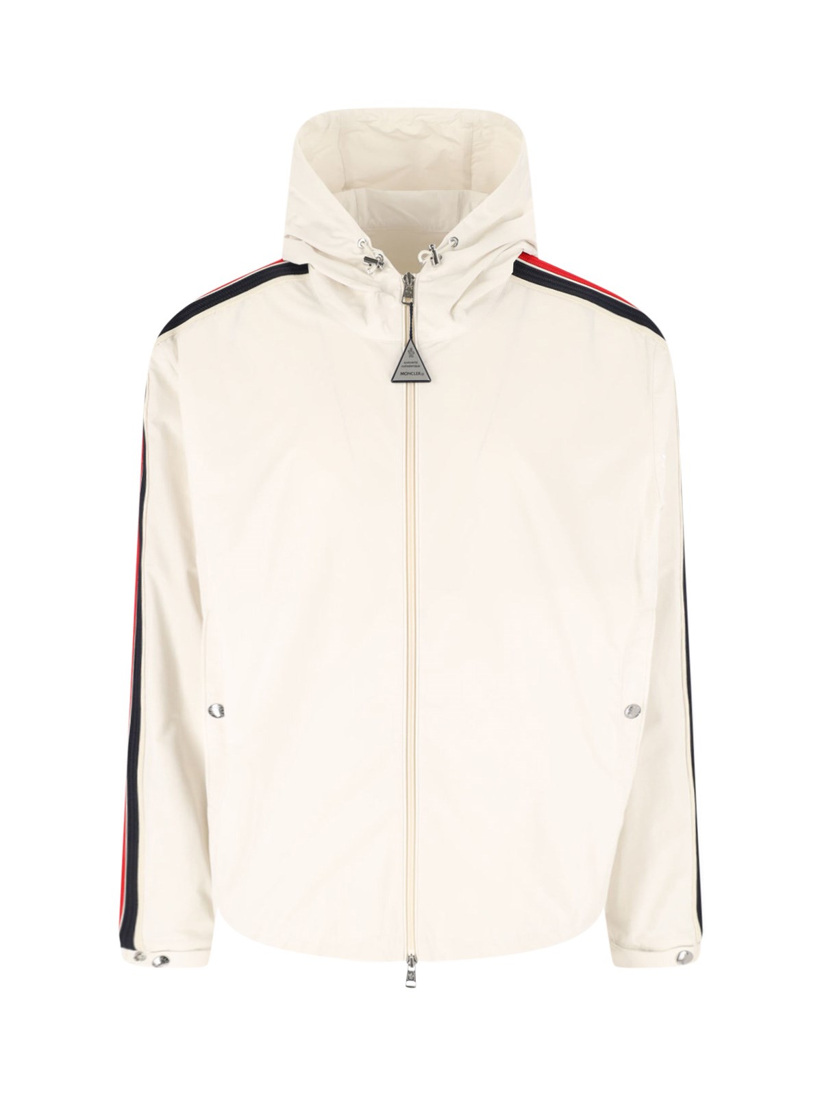 Moncler Snap Button Cuffs Hooded Jacket In White