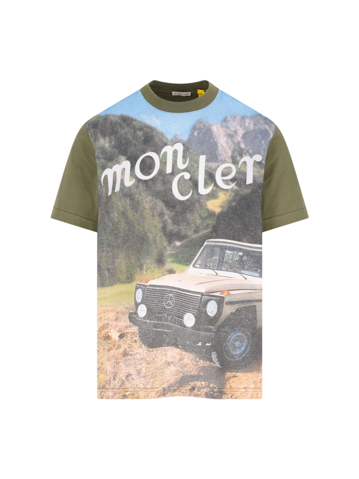 Moncler Genius T-shirt With Moncler X Mercedes-benz By Nigo Print In Green