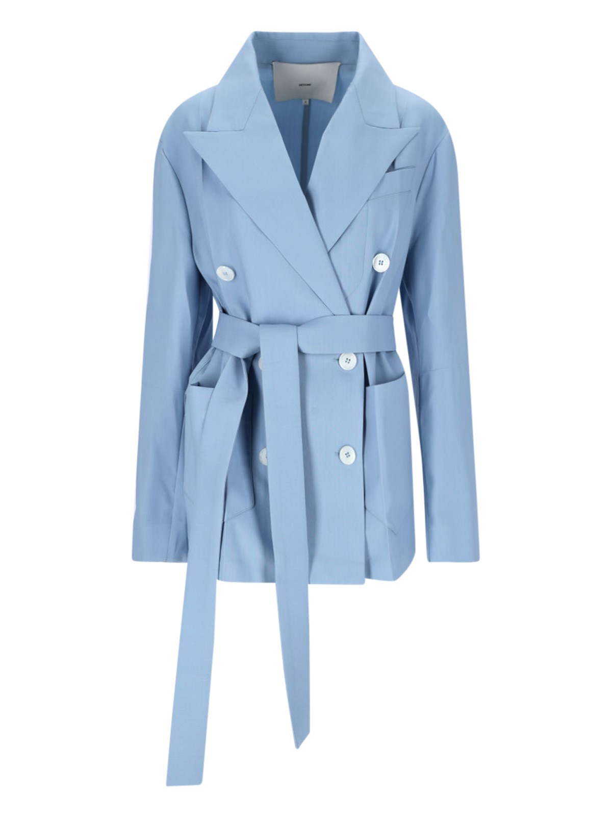 Setchu Enrico' Double-breasted Blazer - Light Blue In Light Blue