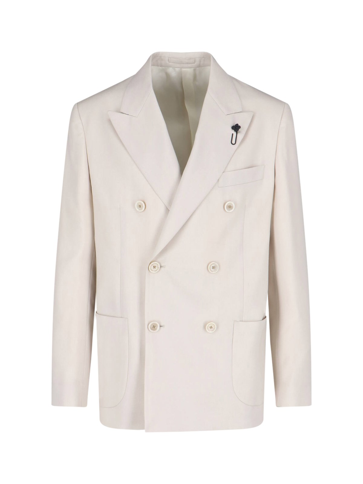 Lardini Double-breasted Blazer In White