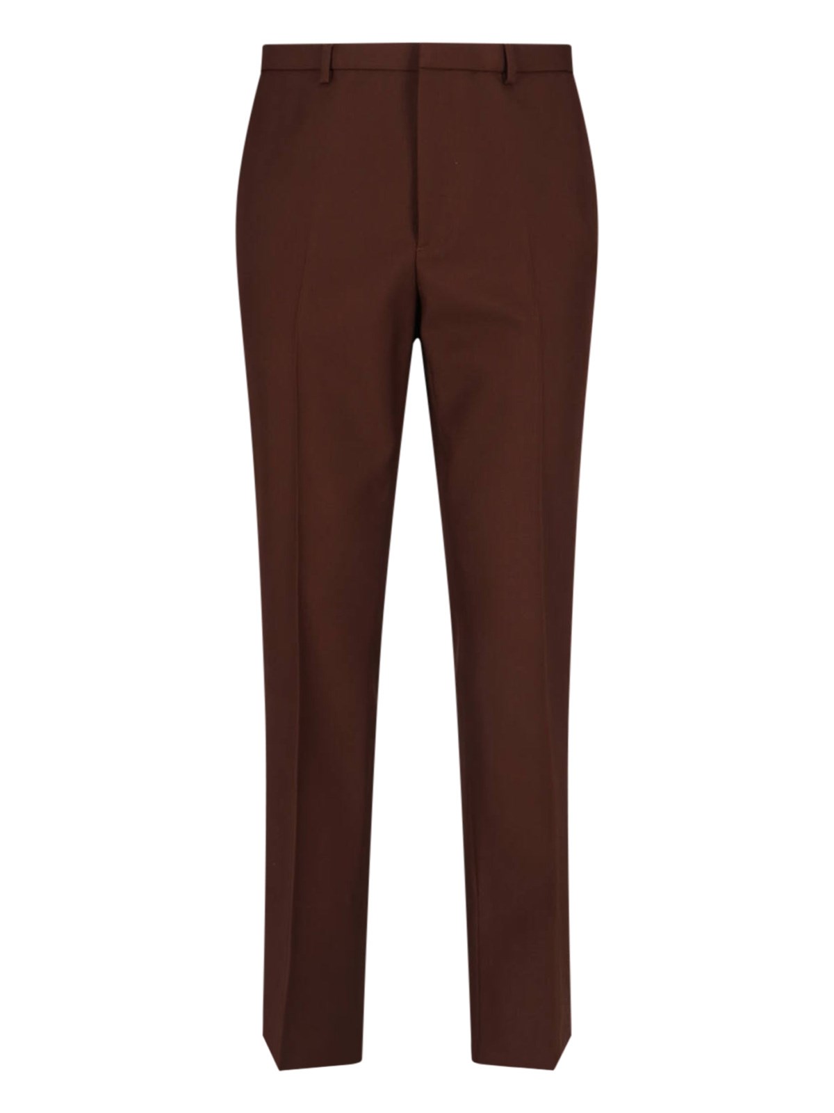 Gucci Wool Twill Trousers In Brown