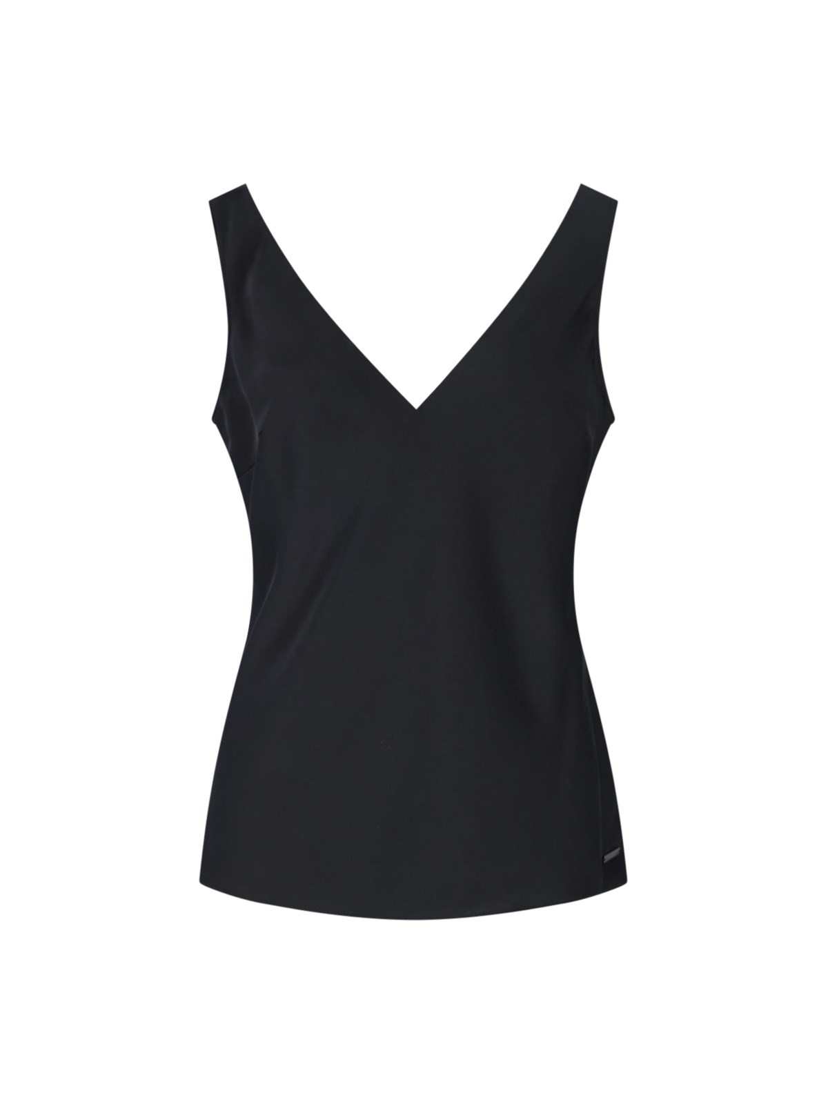Calvin Klein Satin V-neck Sleeveless Top In Multi
