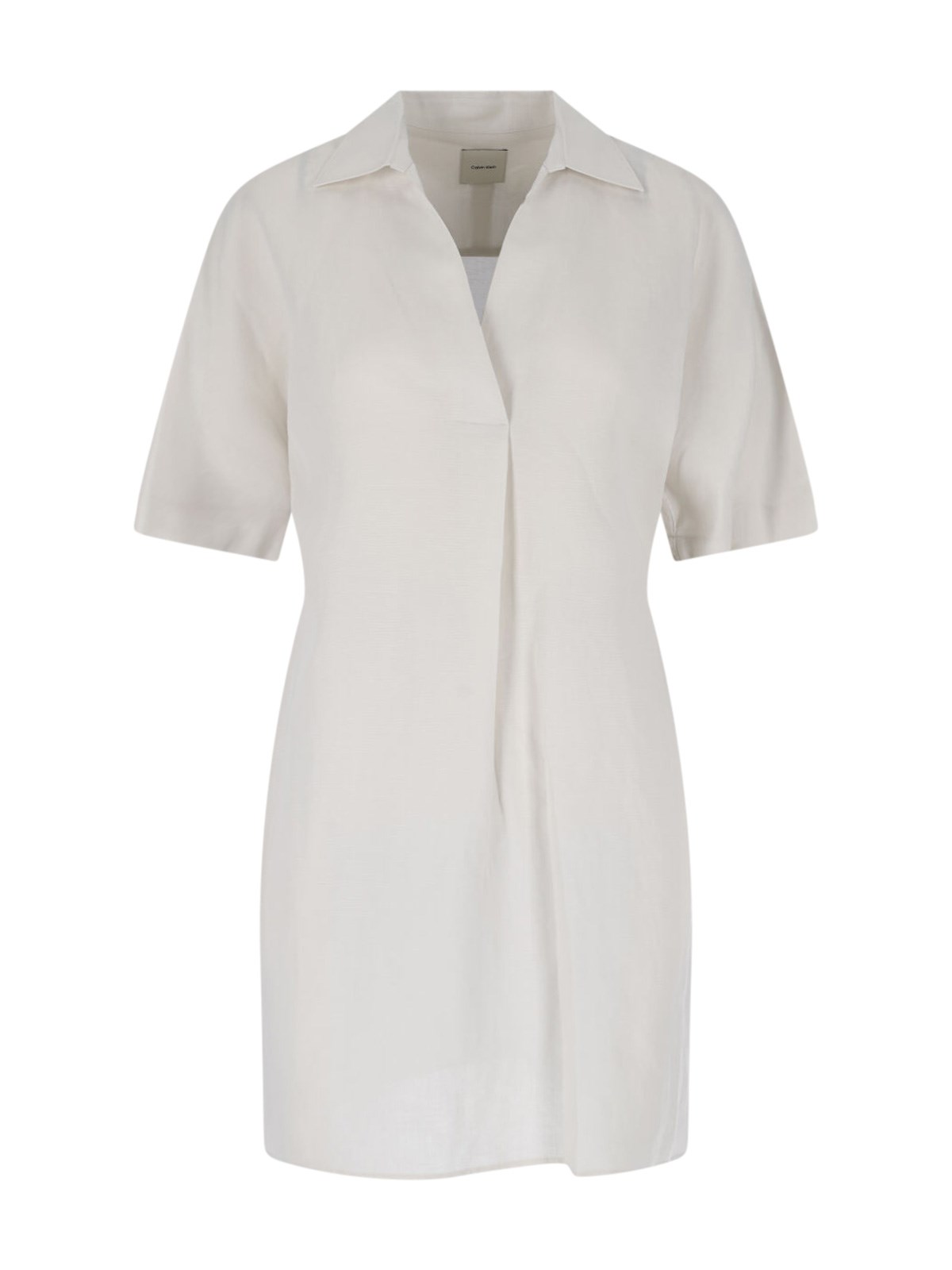 Calvin Klein Mini Chemisier Dress In Gray