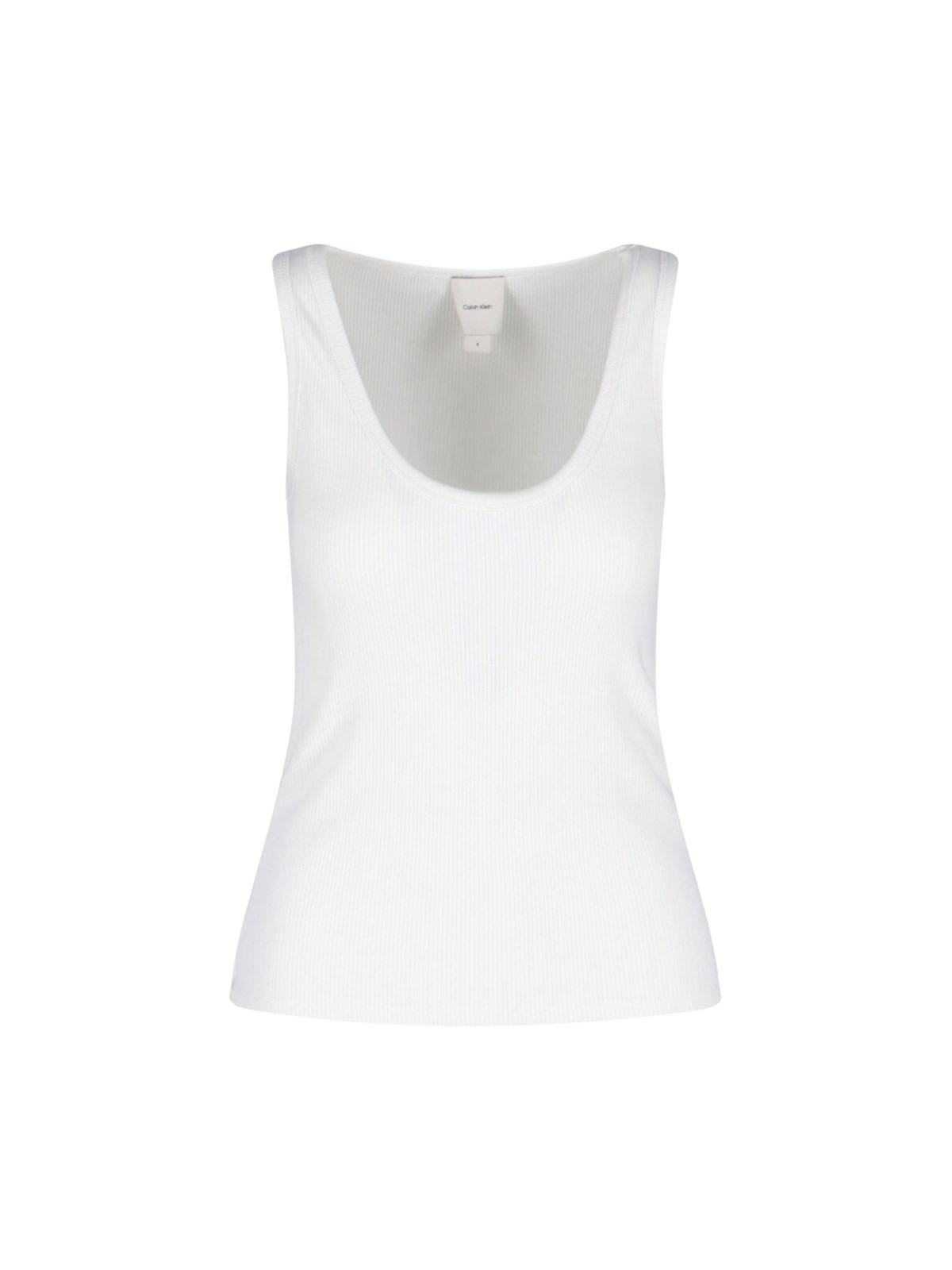 Calvin Klein Logo Tank Top In White