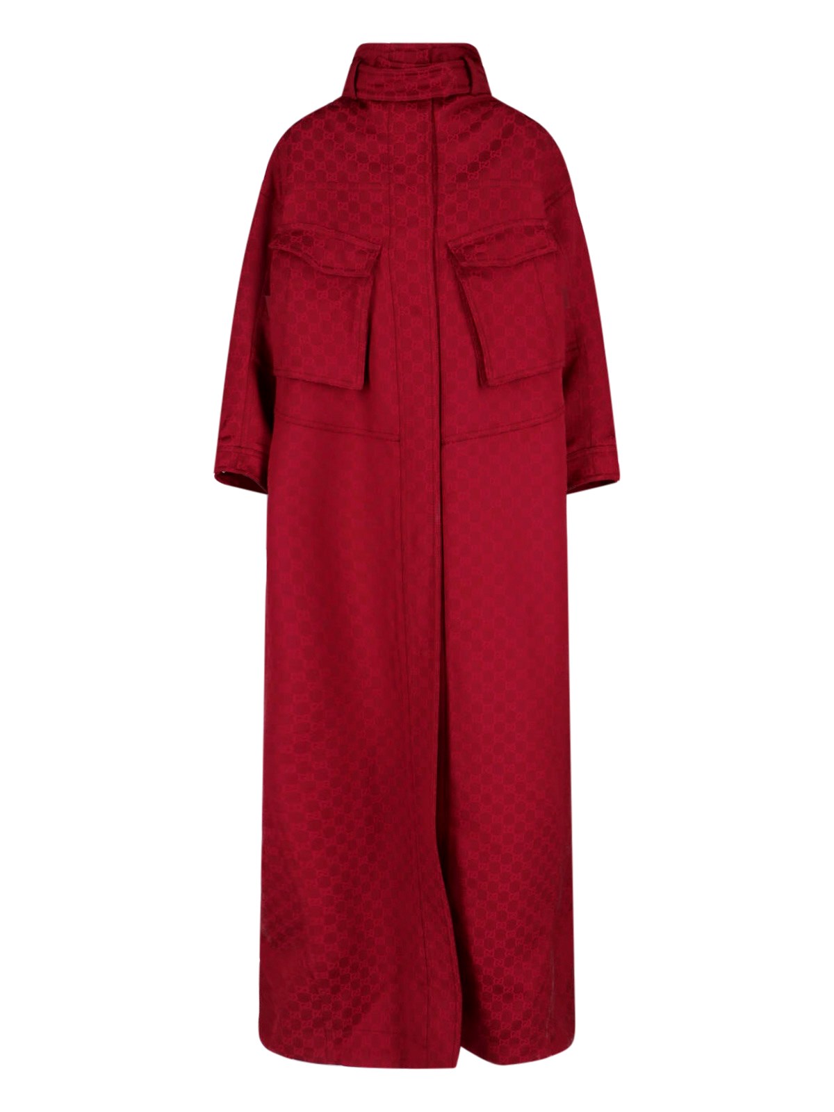 Gucci Womens Monogram Flap-pockets Woven Jacket Rosso Ancora In Red