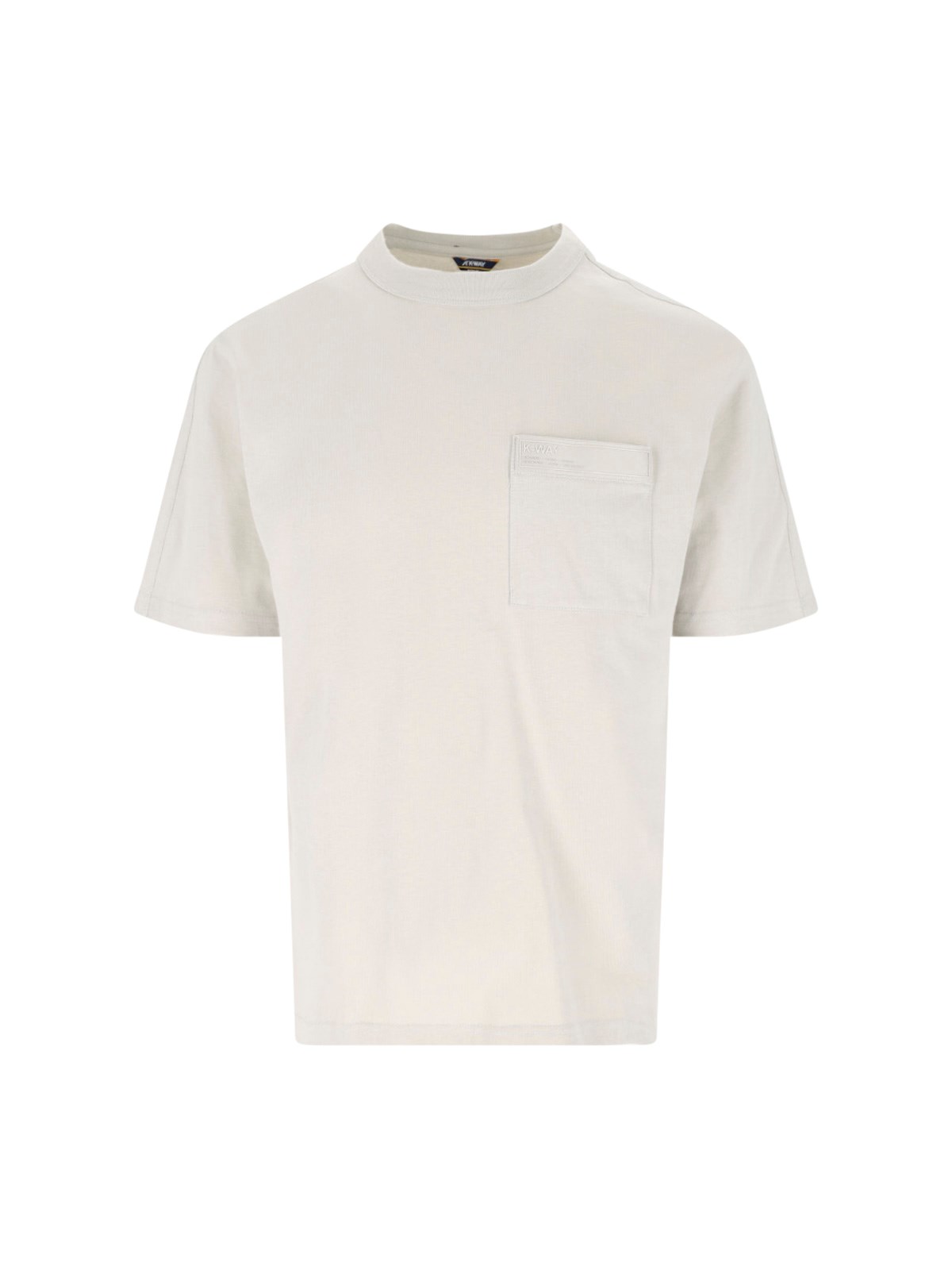 K-way Pocketed Crew Neck T-shirt In Beige