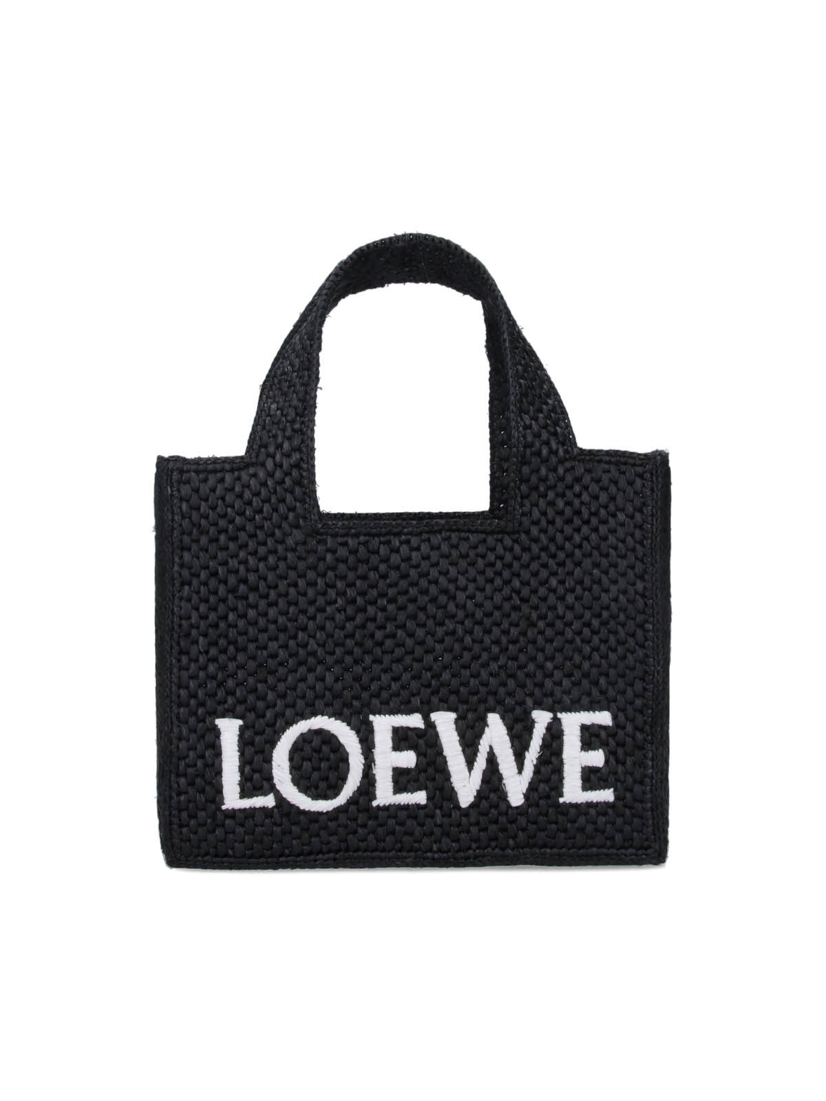 Loewe Font Tote Mini Tote Bag In Black