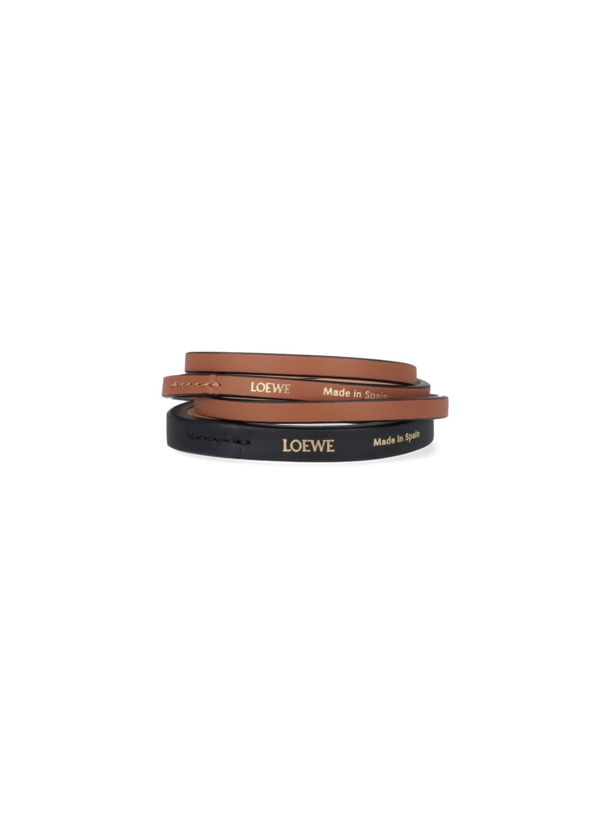 Loewe Set Of 2 Logo Bracelets In Black