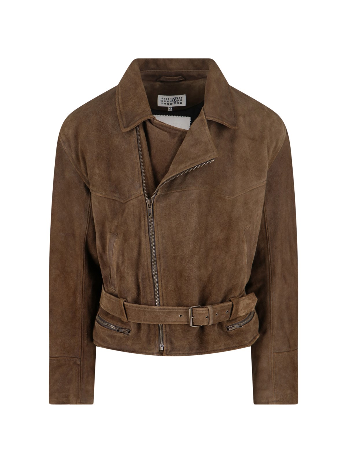 Mm6 Maison Margiela Biker Jacket Puffer Jackets Brown In Brown