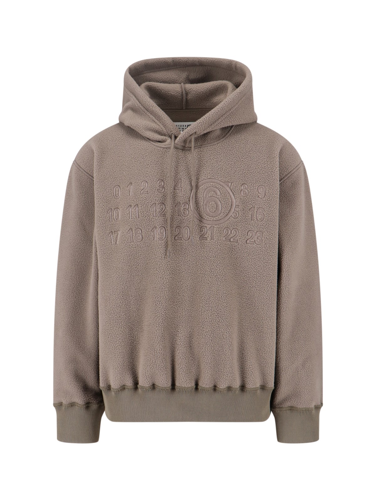 Mm6 Maison Margiela Teddy Fabric Hoodie With Embroidered Mm6 Logo In Brown
