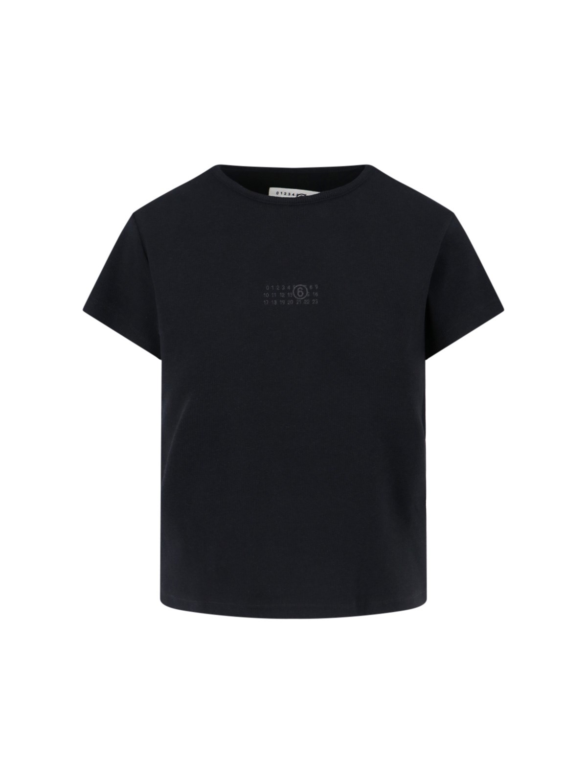 Mm6 Maison Margiela Crew Neck Short Sleeves Top In Black