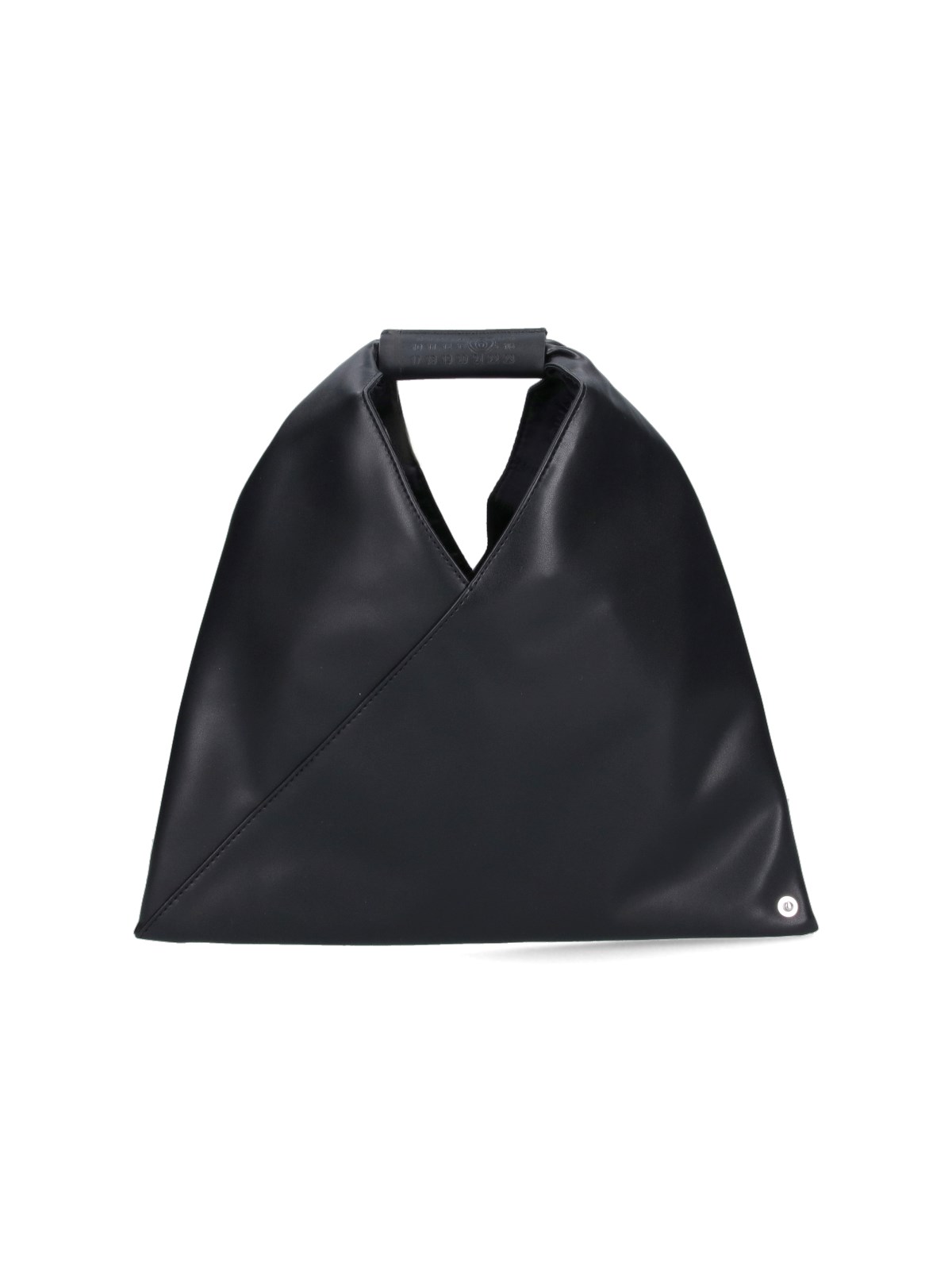 Mm6 Maison Margiela Mm6 By Maison Margiela Asymmetrical Black Mini Bag With Distinctive Handle In Black