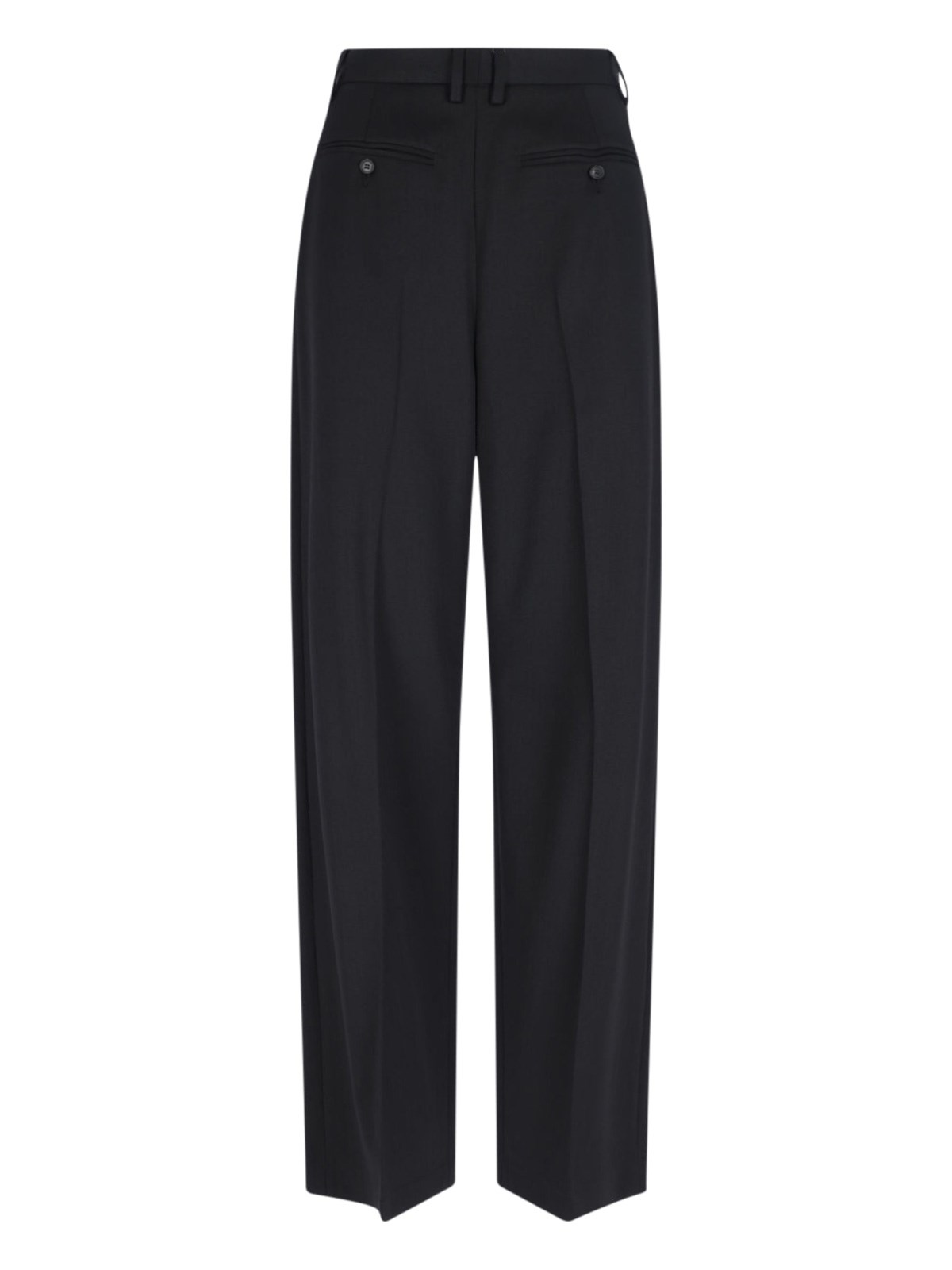 Mm6 Maison Margiela Mm6 By Maison Margiela High-waisted Black Tailored Pants With Wide-leg Silhouette In Black