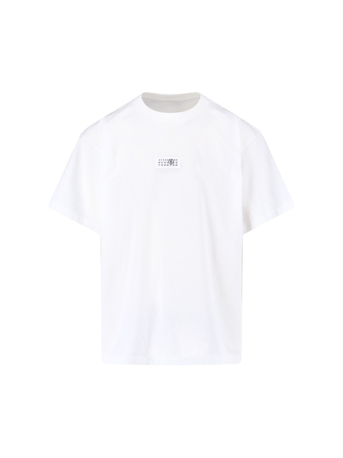 Mm6 Maison Margiela Cotton Crew-neck T-shirt With Numeric Signature Patch In White