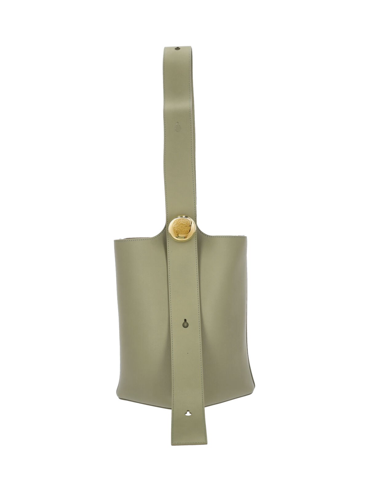 Loewe Medium Bucket Bag "pebble" In Green