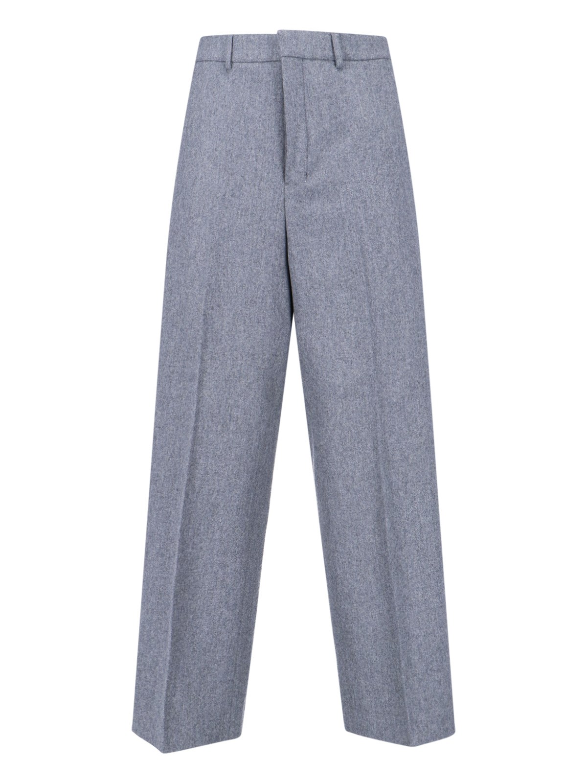 Ami Alexandre Mattiussi Wide Leg Trousers With Pockets And Loops In Blue