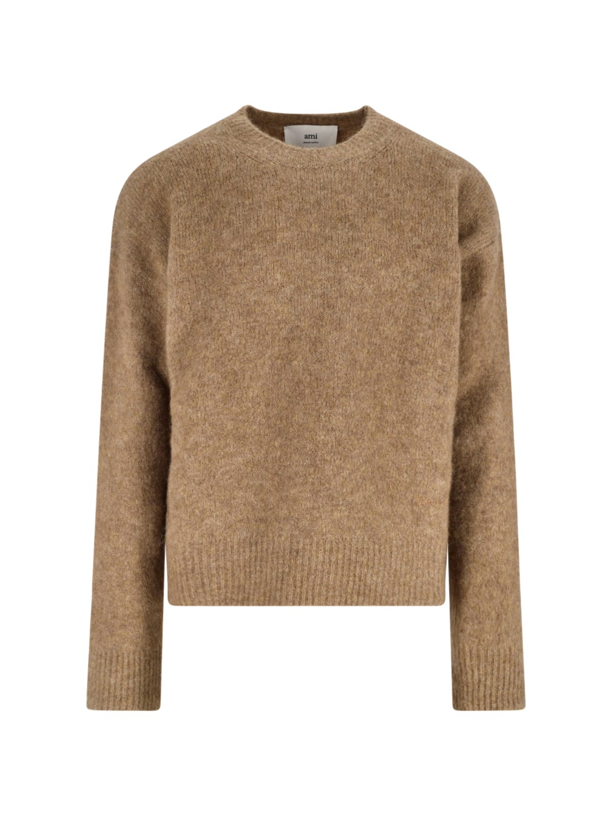 Ami Alexandre Mattiussi Ami Paris Ami Paris Alpaca Blend Crew Neck Sweater In Brown