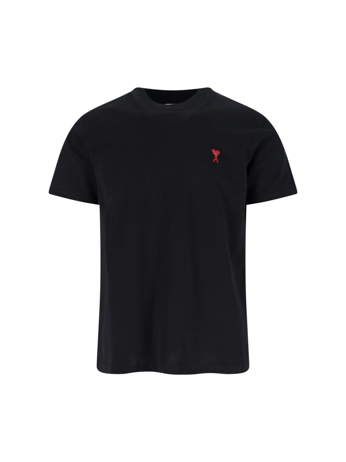 Ami Alexandre Mattiussi Ami Paris Ami De Coeur T-shirt In Organic Cotton In Black