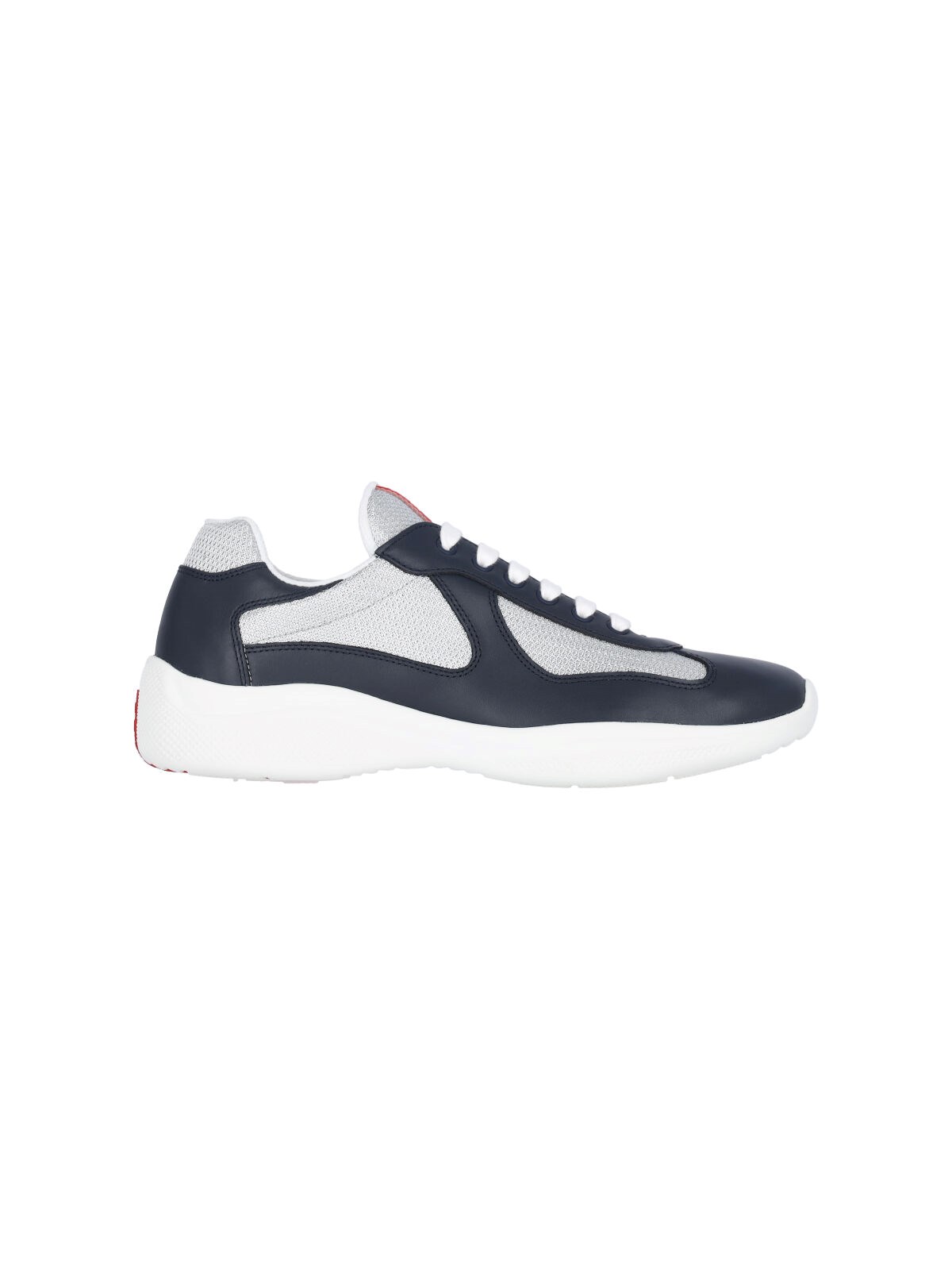Prada Chunky Black Sneakers With Textured Panels In Blue