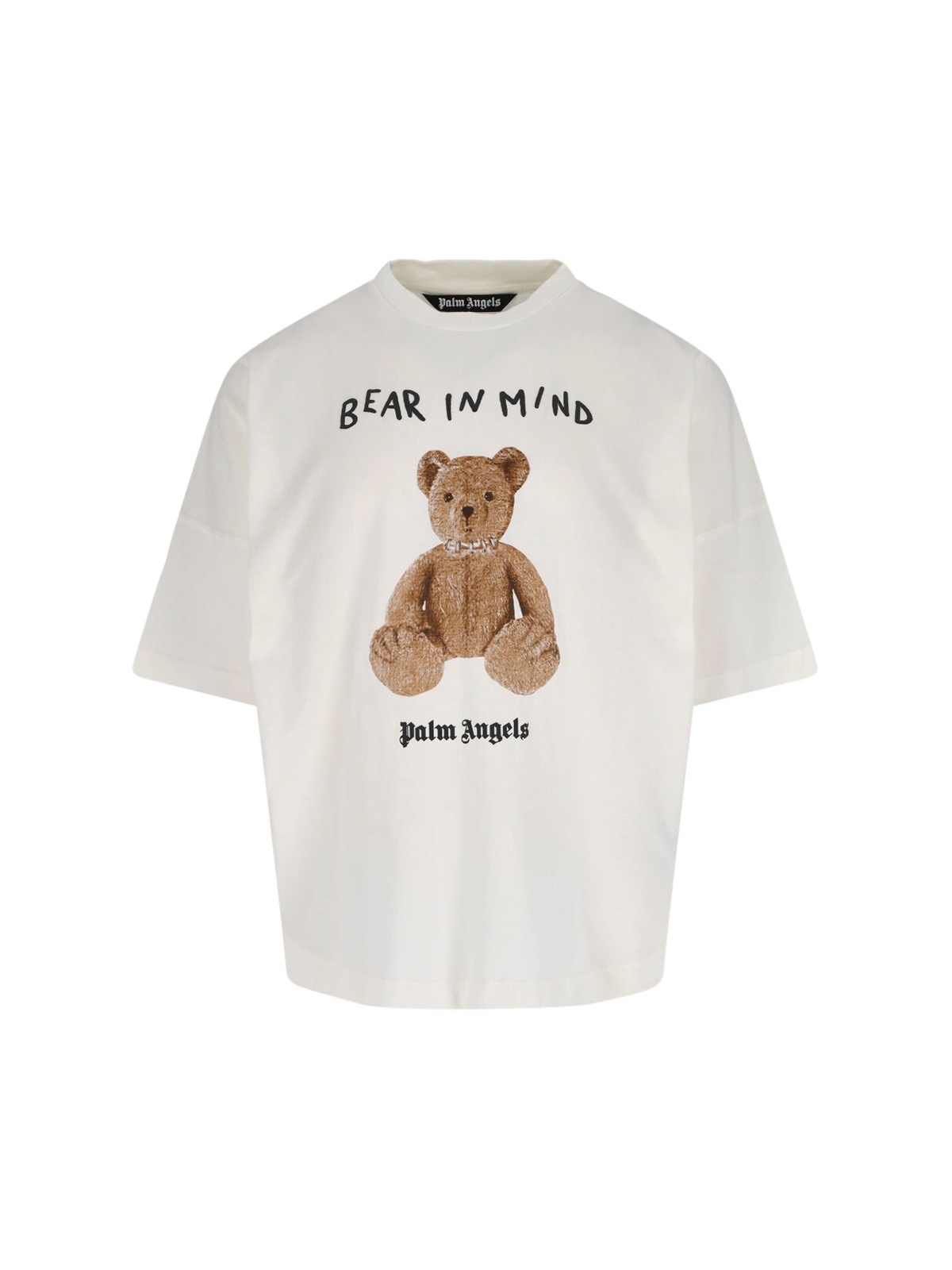 Palm Angels Graphic Print Relaxed Fit Crew Neck T-shirt In White