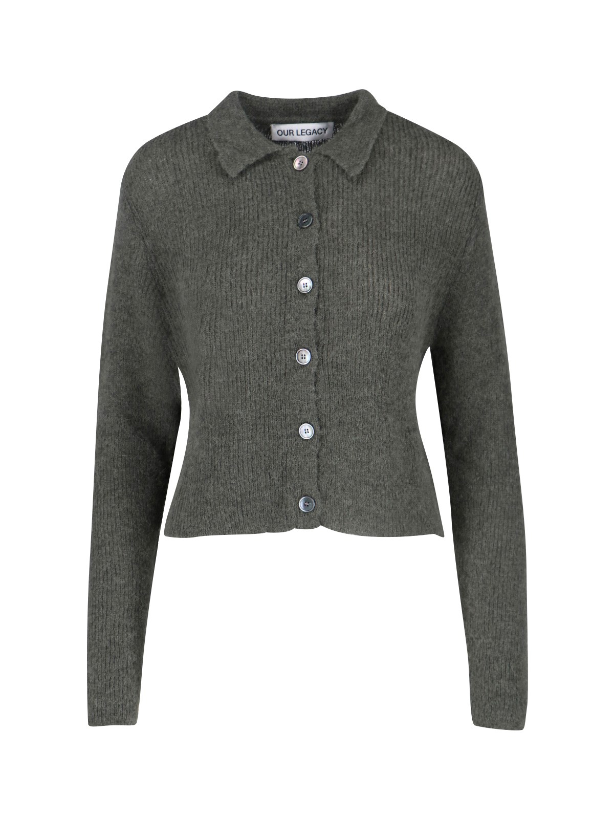 Our Legacy "mazzy" Crop Knit Cardigan Green In Green