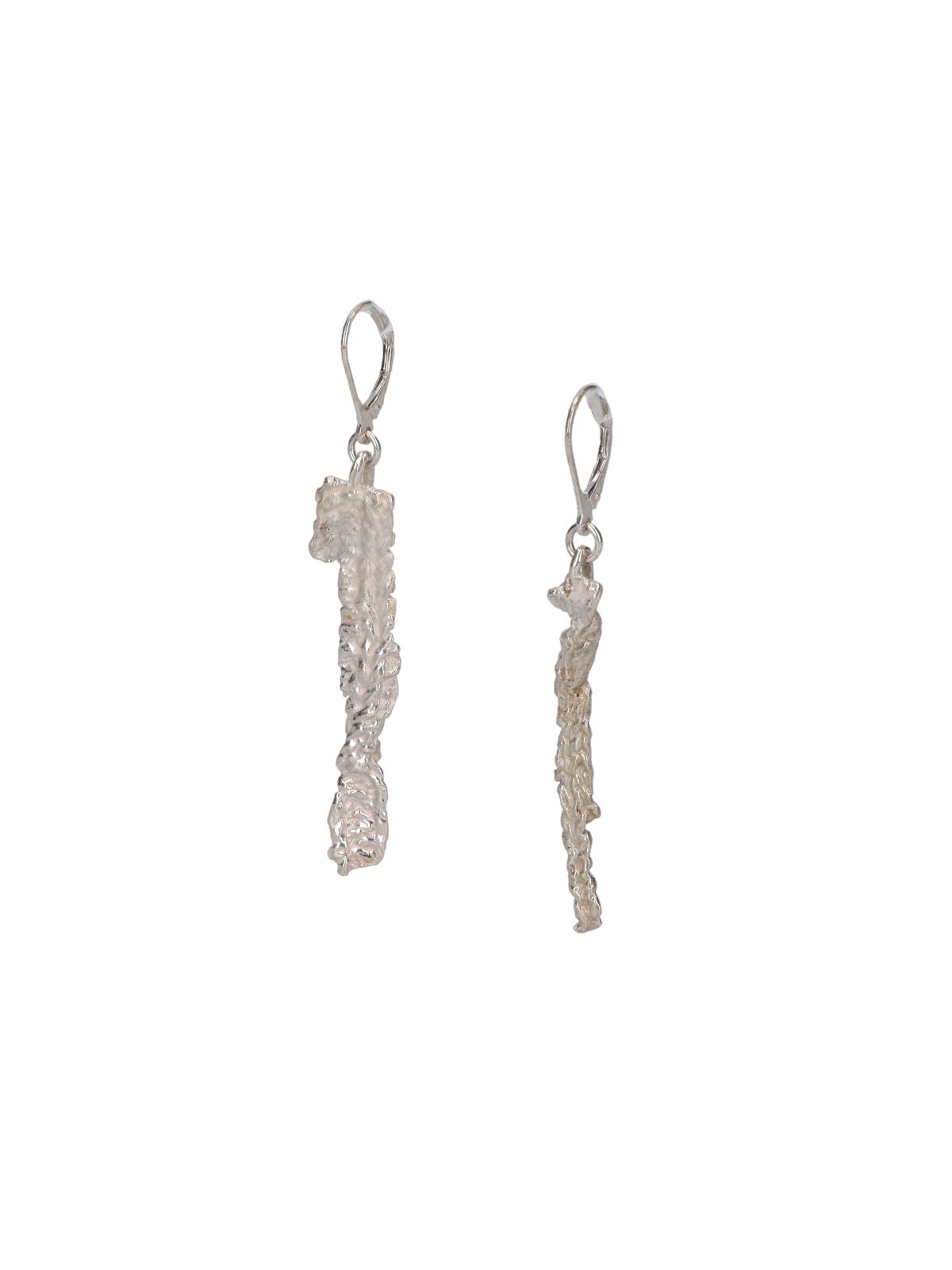 Our Legacy Stylish Dangling Earrings Textured Finish In White